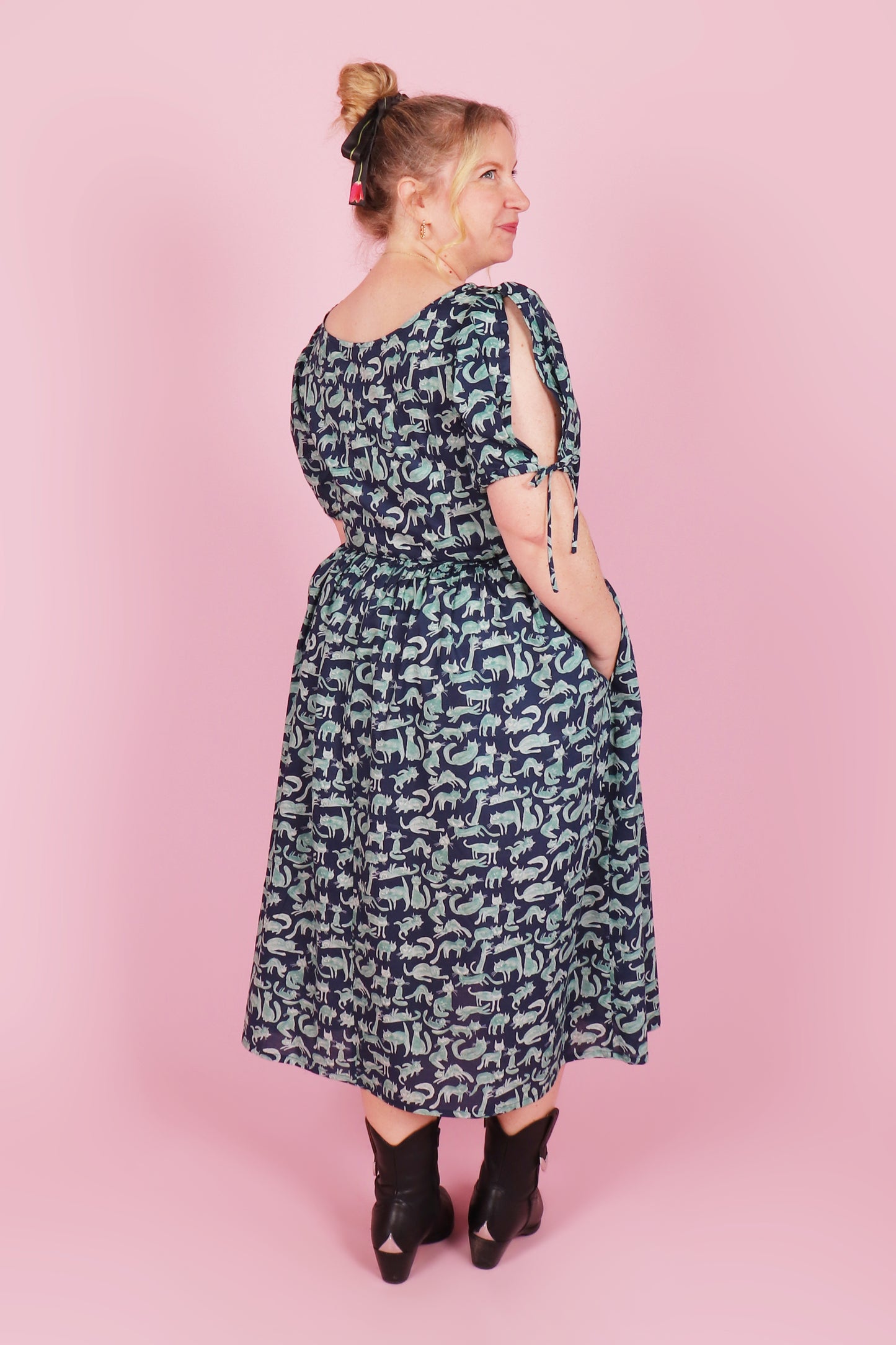 Harriet Dress Long Covered in Cats