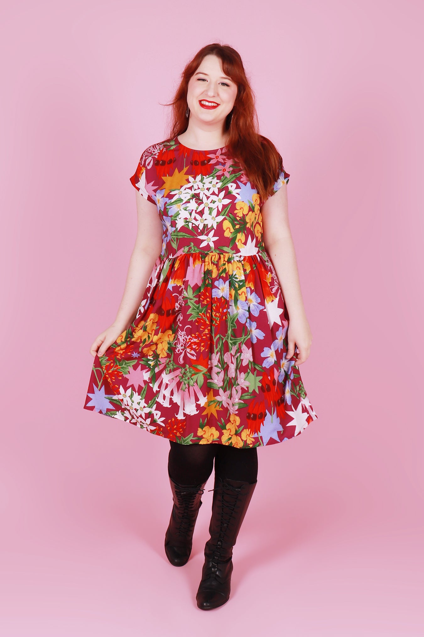 Edie Tie Back Dress Festive Floral