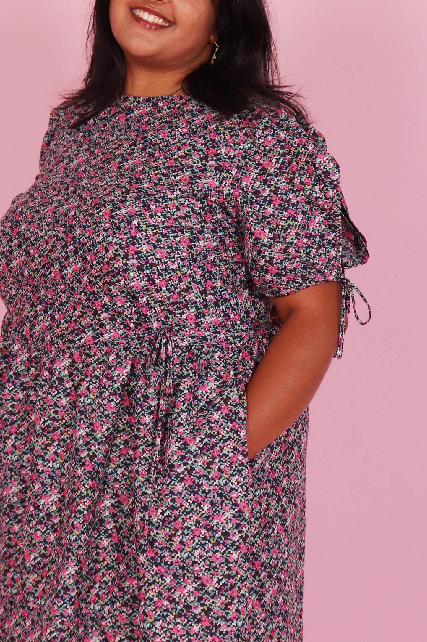 Harriet Dress Mini Pixel Floral