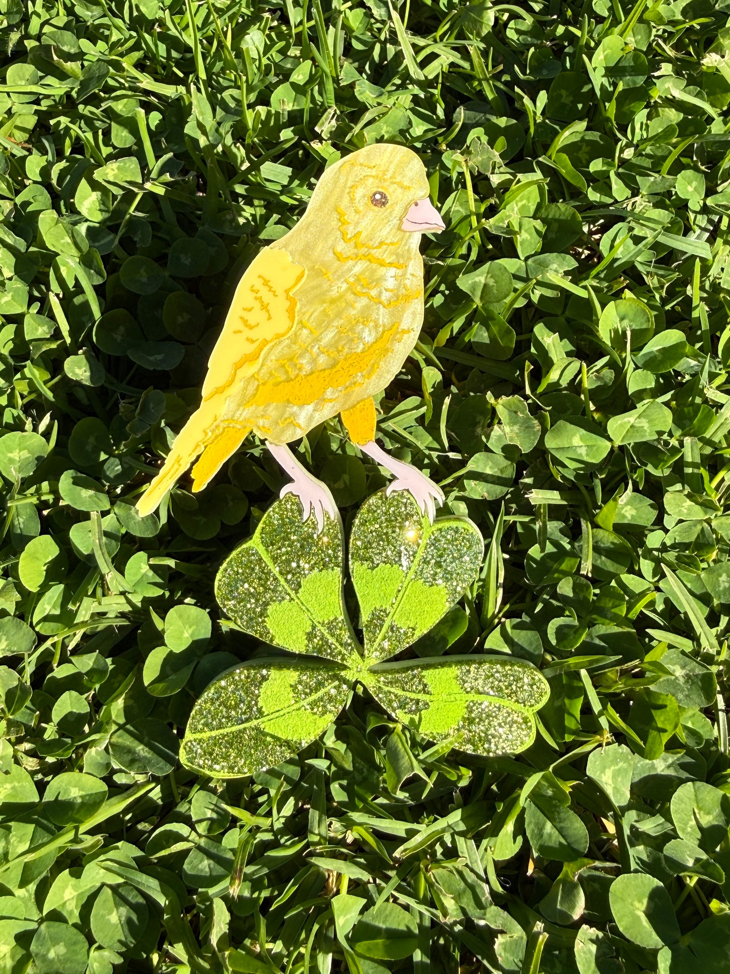 Canary Clover Brooch Yellow
