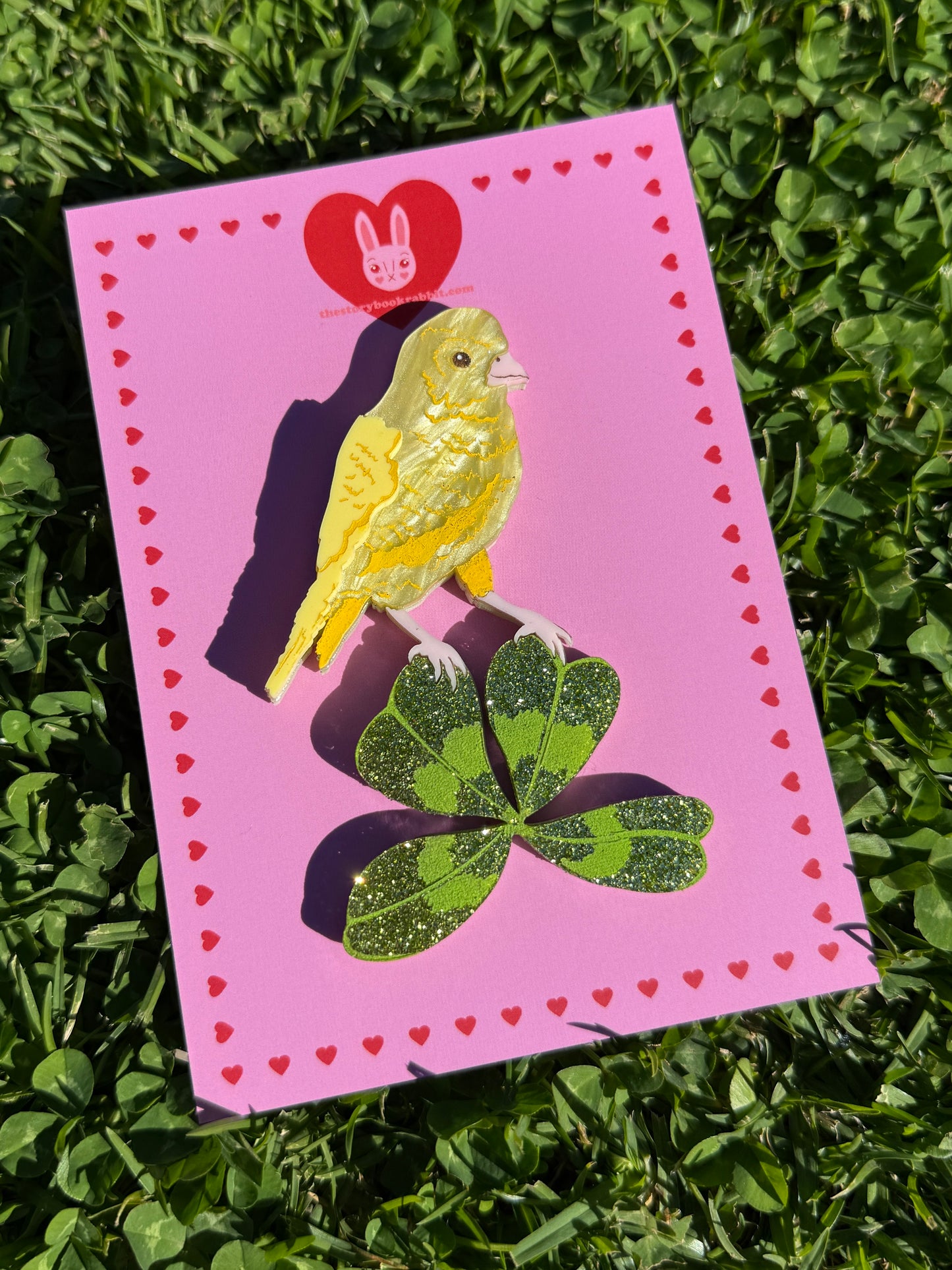 Canary Clover Brooch Yellow