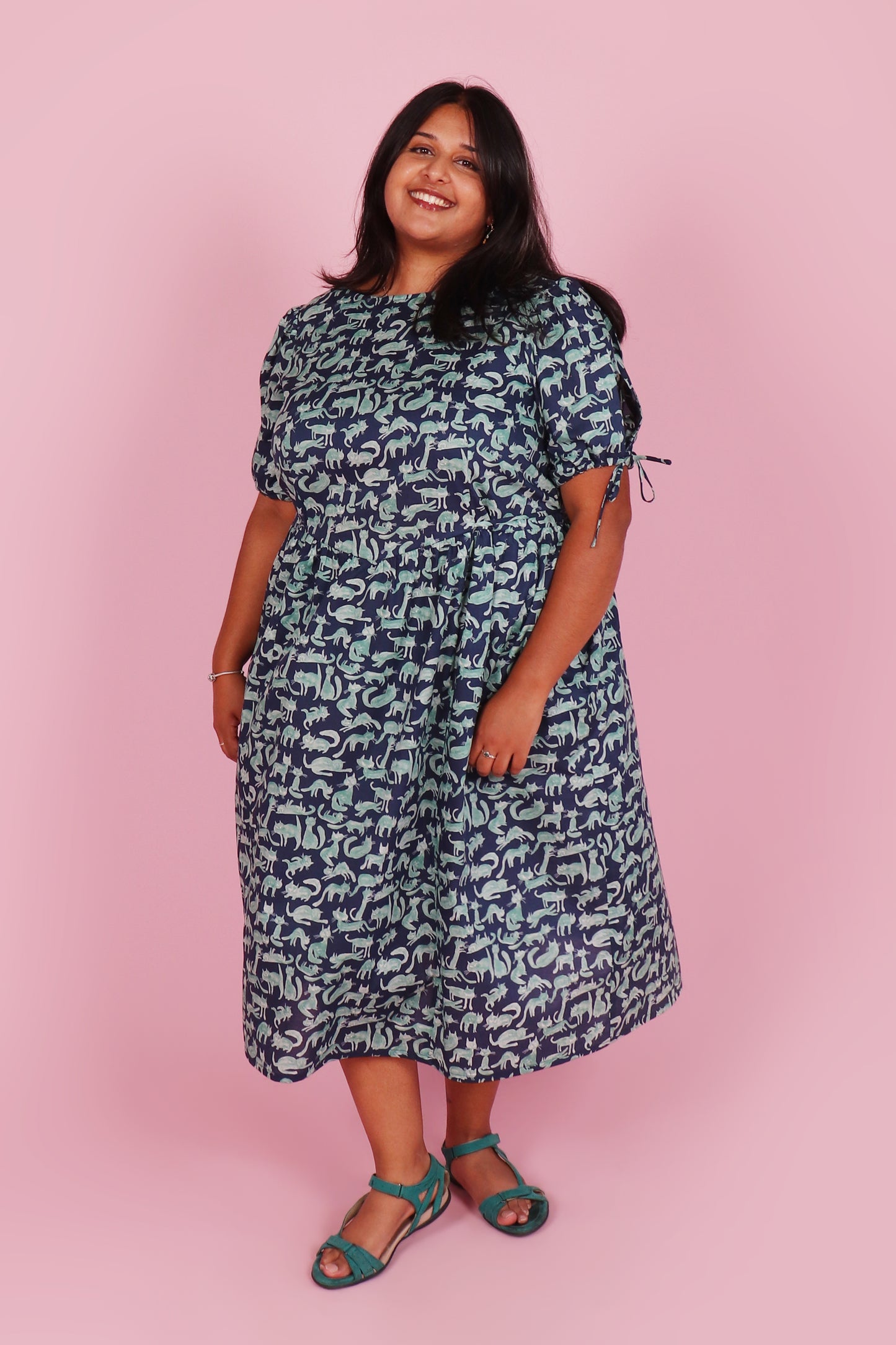 Harriet Dress Long Covered in Cats