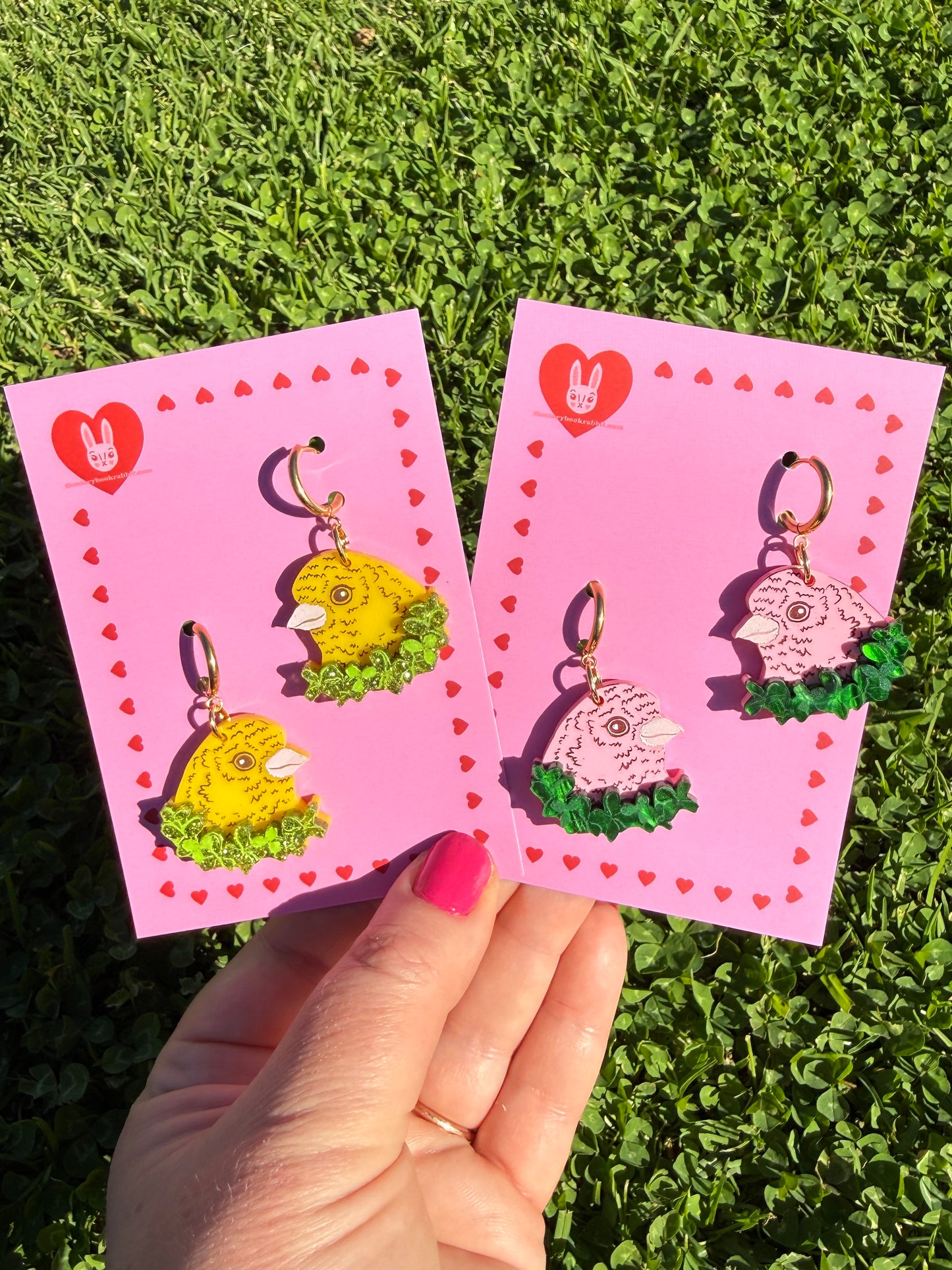 Canary Wreath Earrings Pink