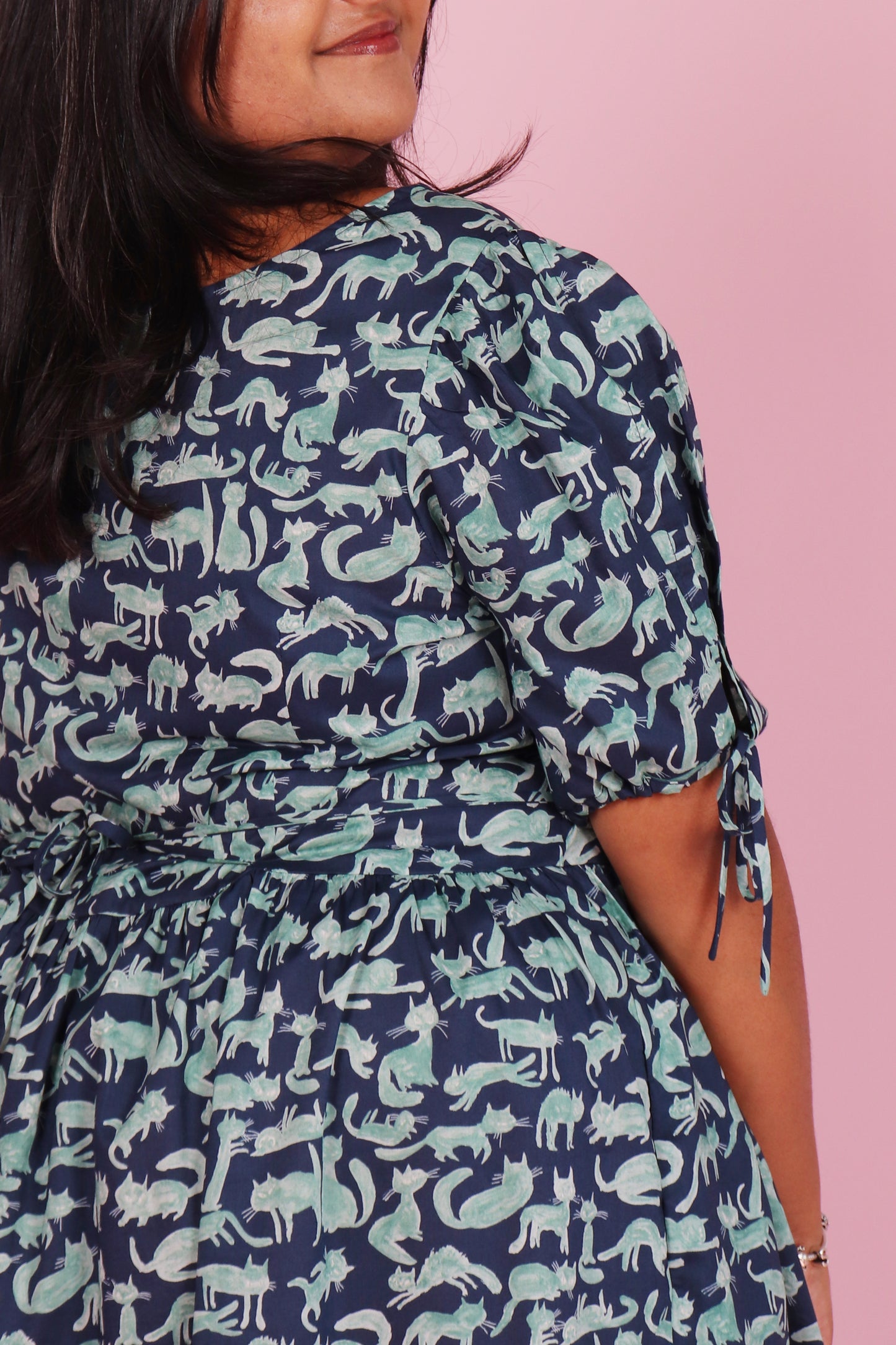 Harriet Dress Long Covered in Cats