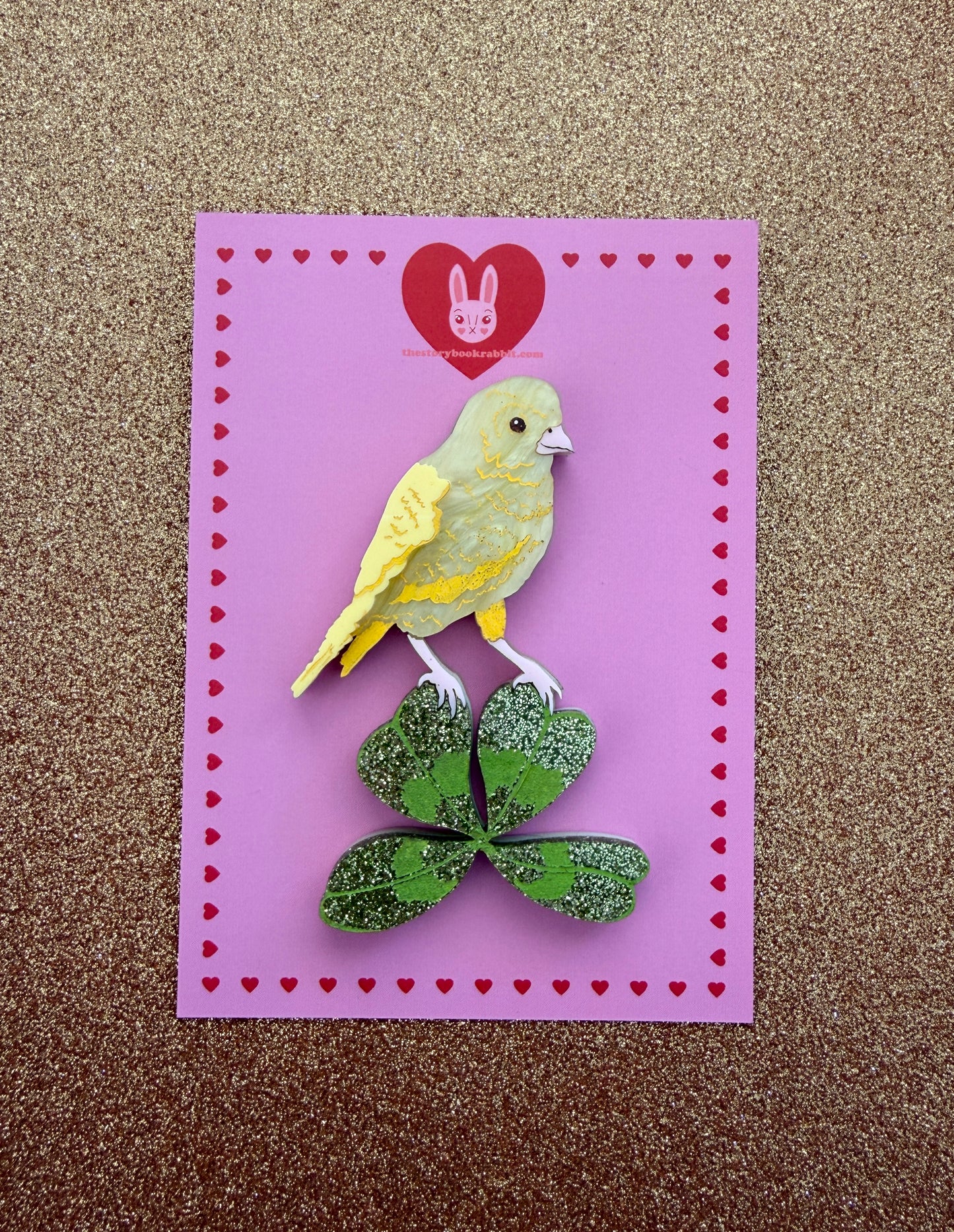 Canary Clover Brooch Yellow
