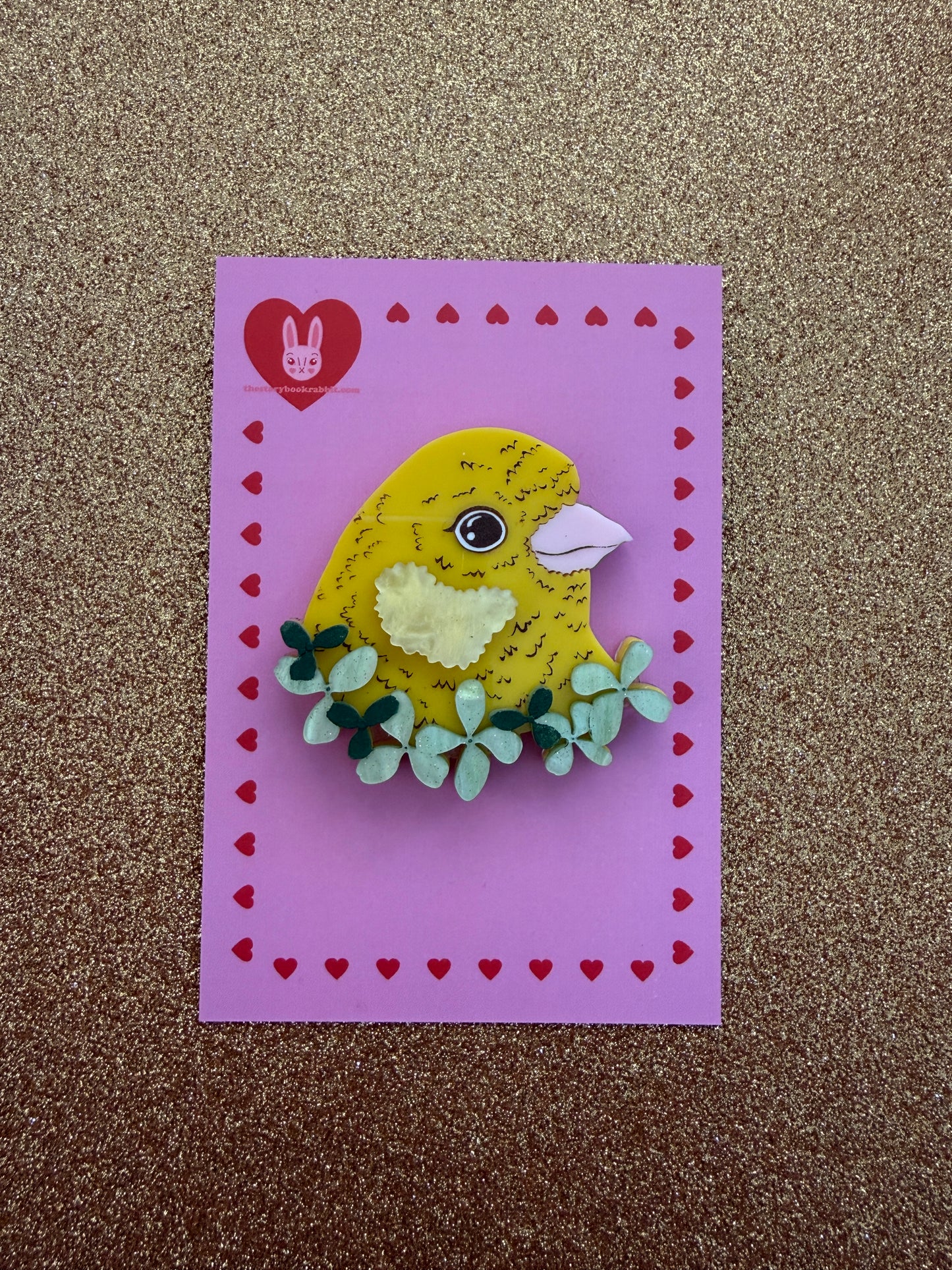 Canary Wreath Brooch Yellow