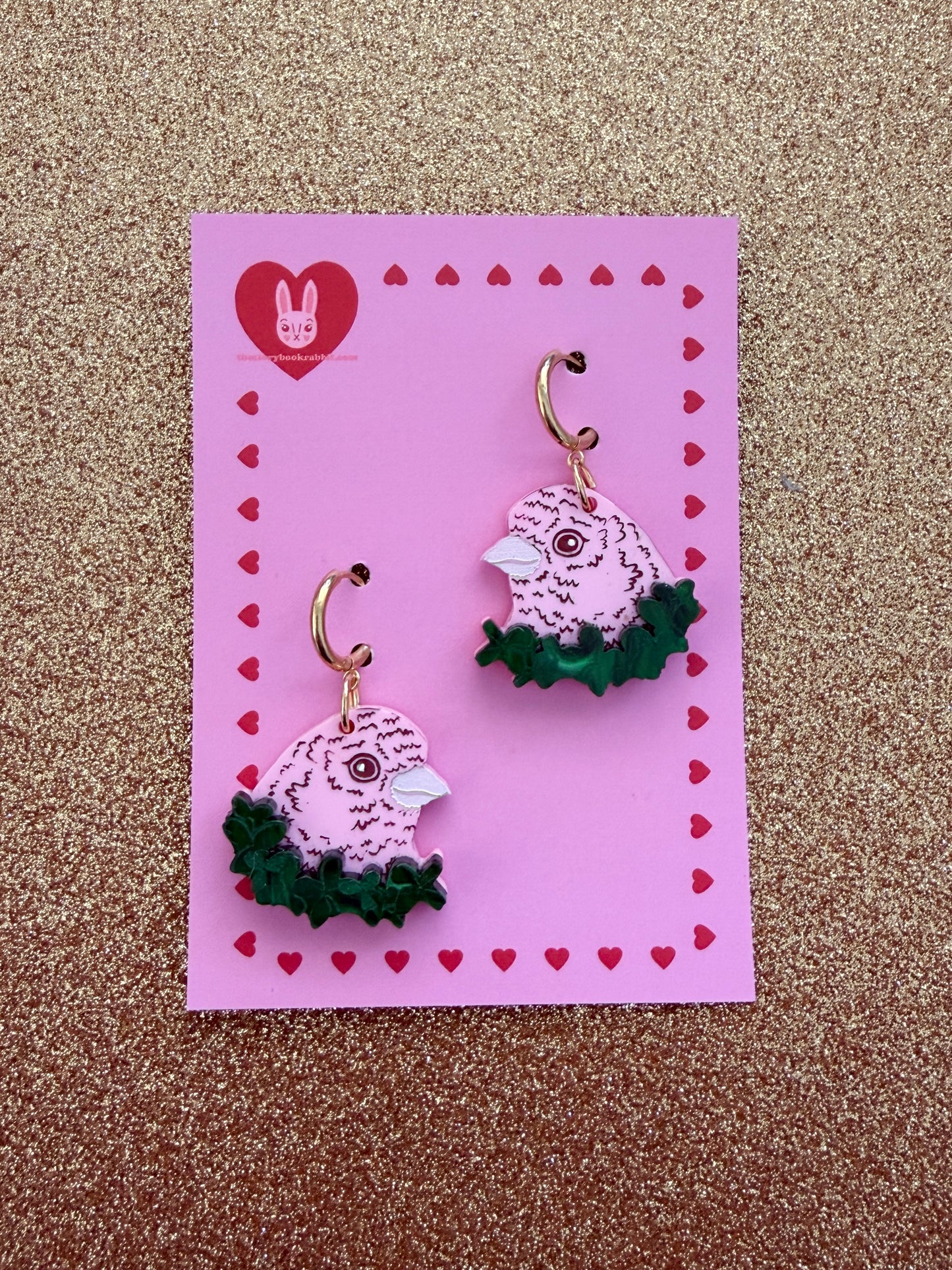 Canary Wreath Earrings Pink