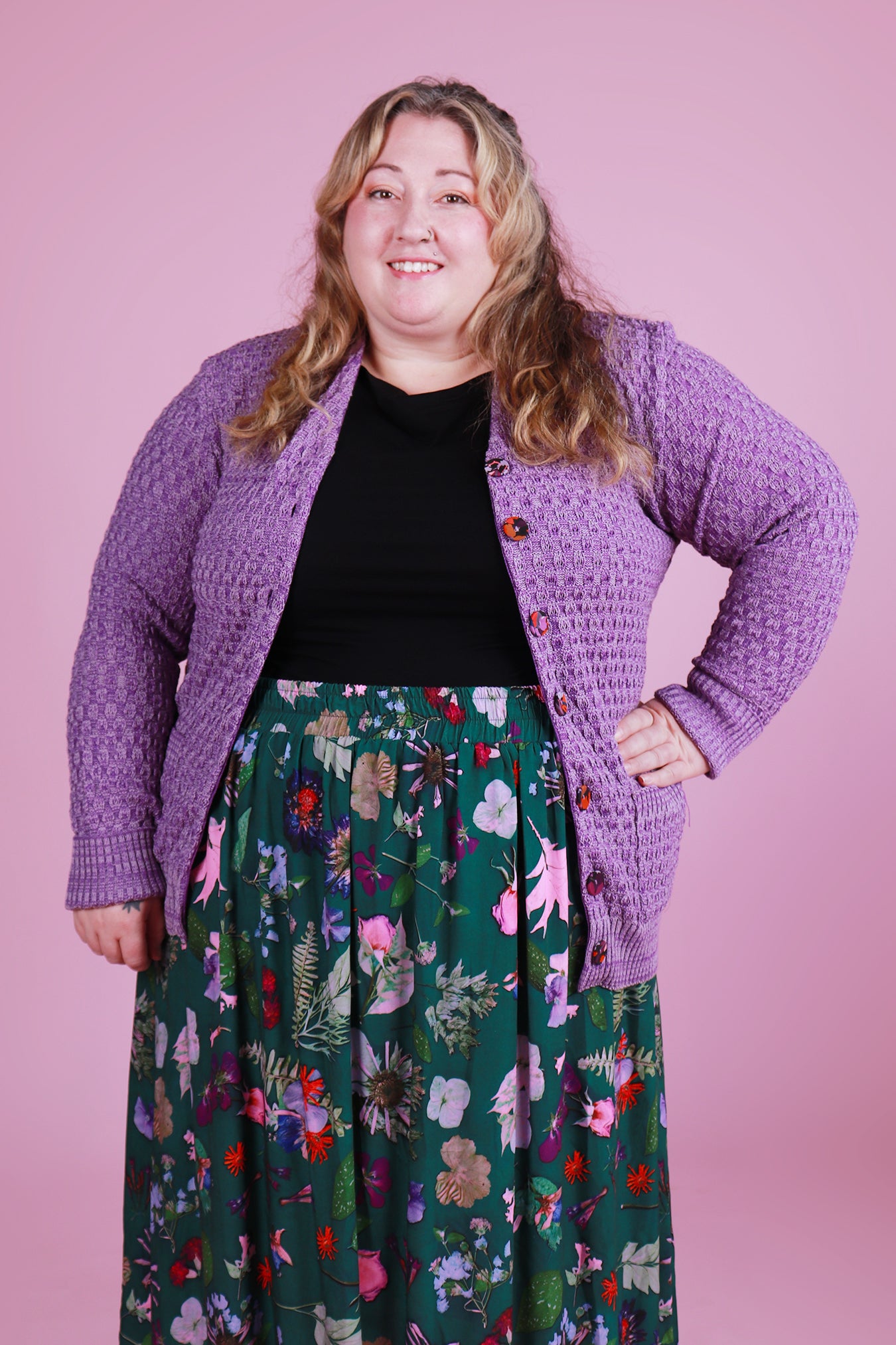Cosy Clementine Cardie Marble Grape