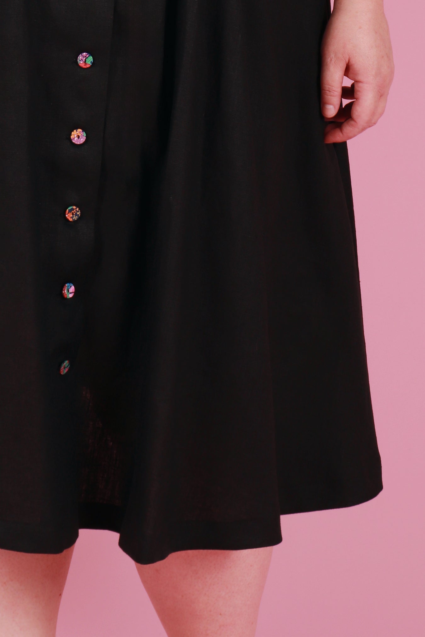 Saski Skirt Ciara Black Linen