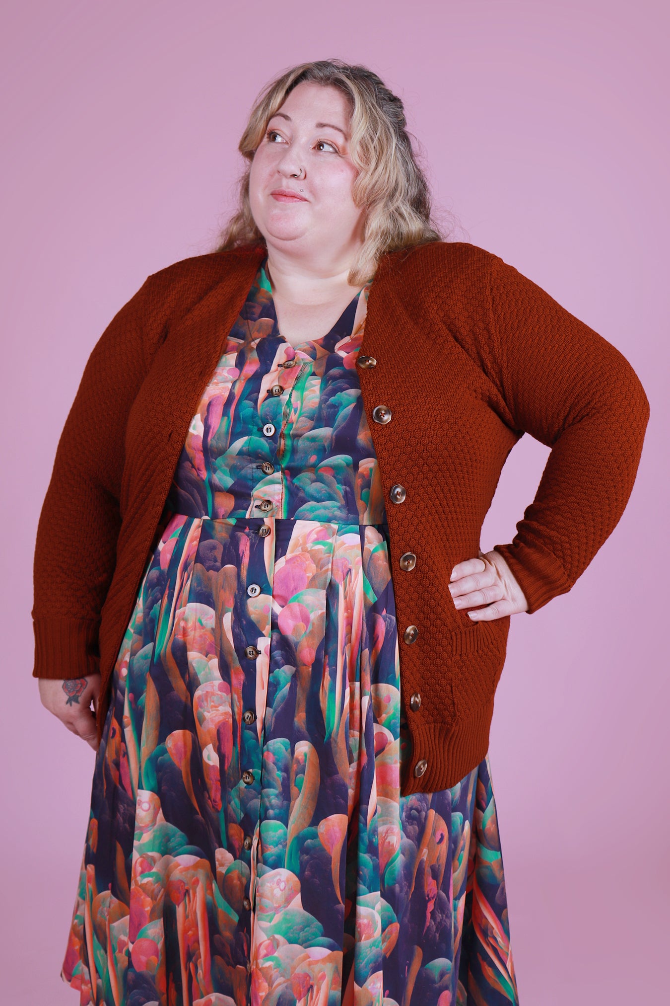Cosy Clementine Cardie Rust