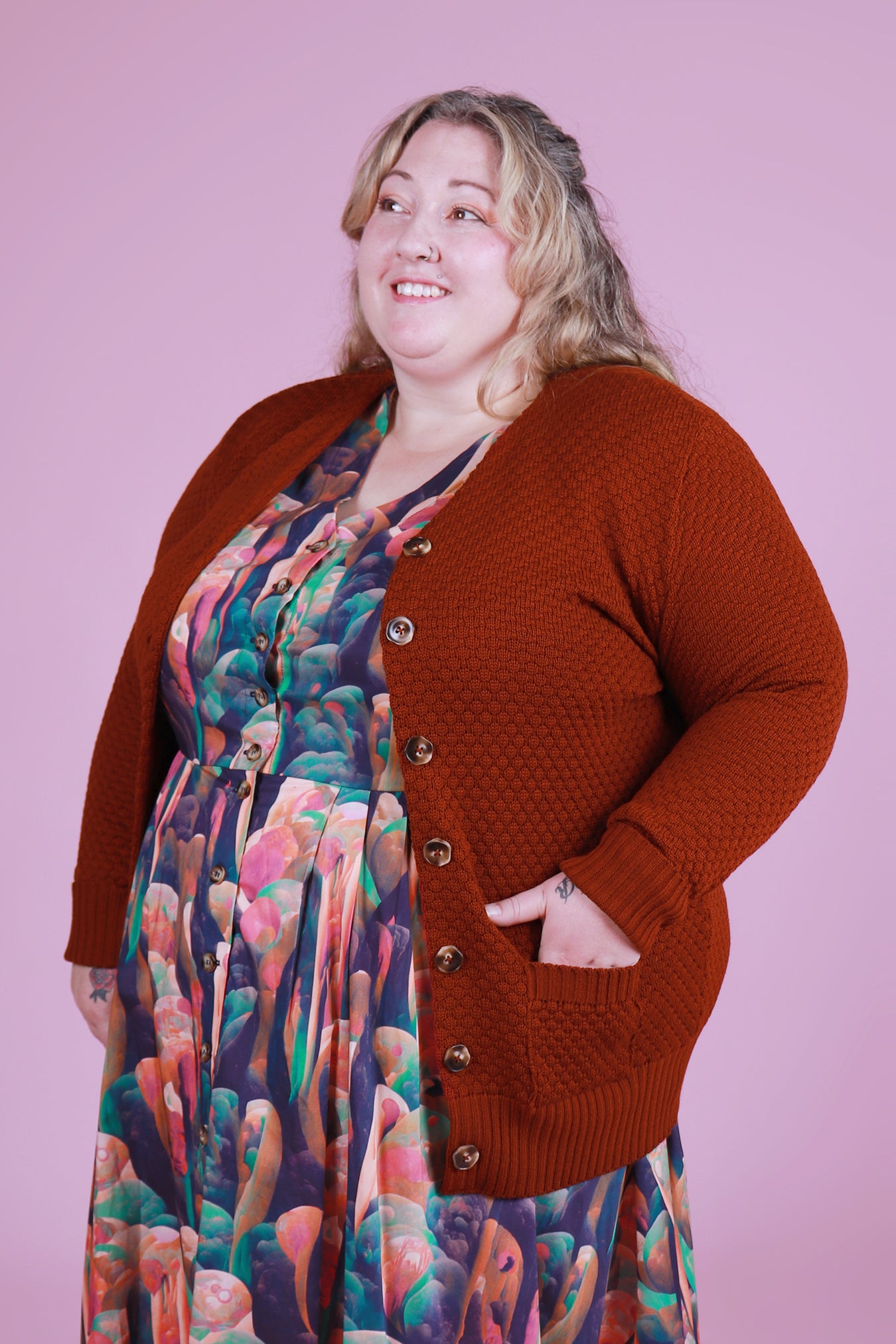 Cosy Clementine Cardie Rust