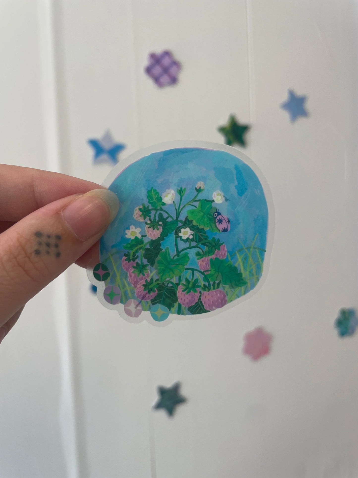 strawberries ~ clear sticker
