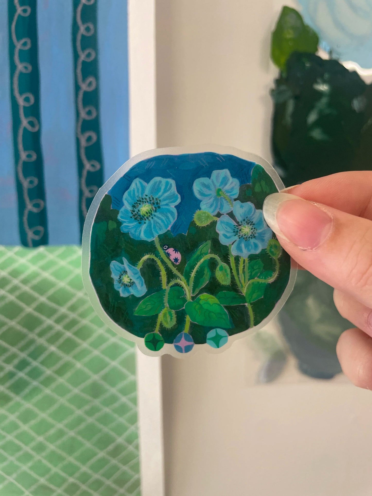 poppies ~ clear sticker