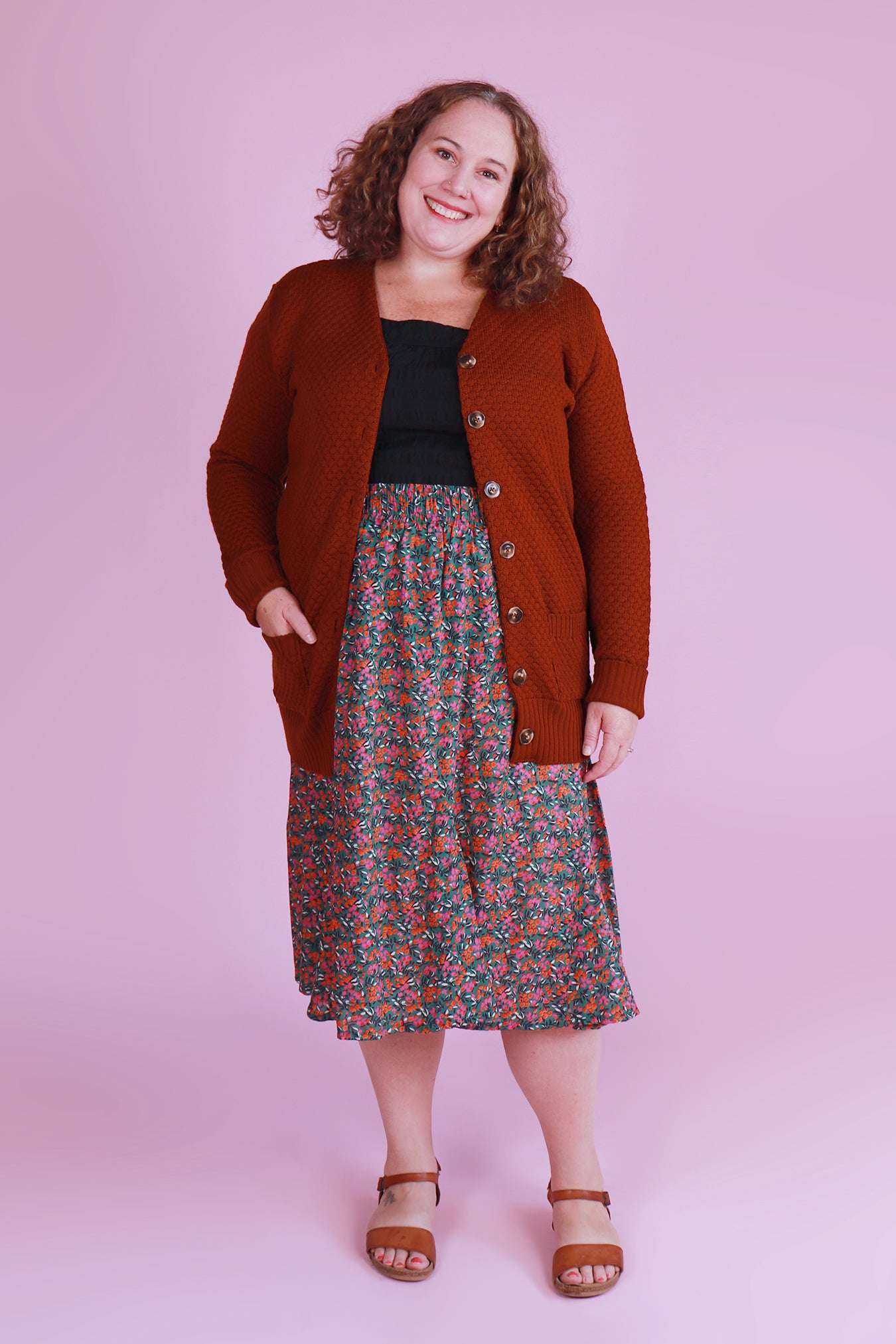 Cosy Clementine Cardie Rust