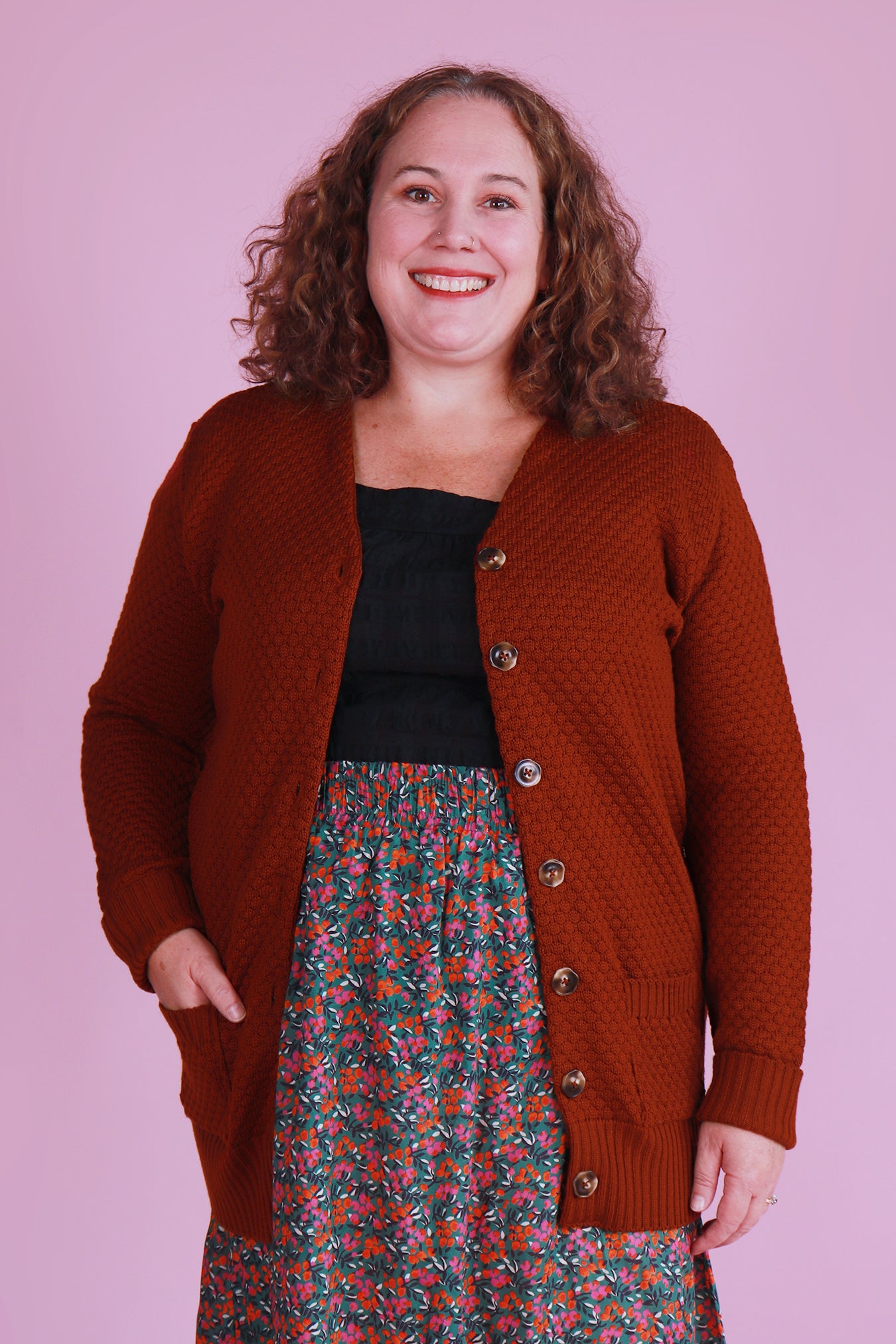 Cosy Clementine Cardie Rust