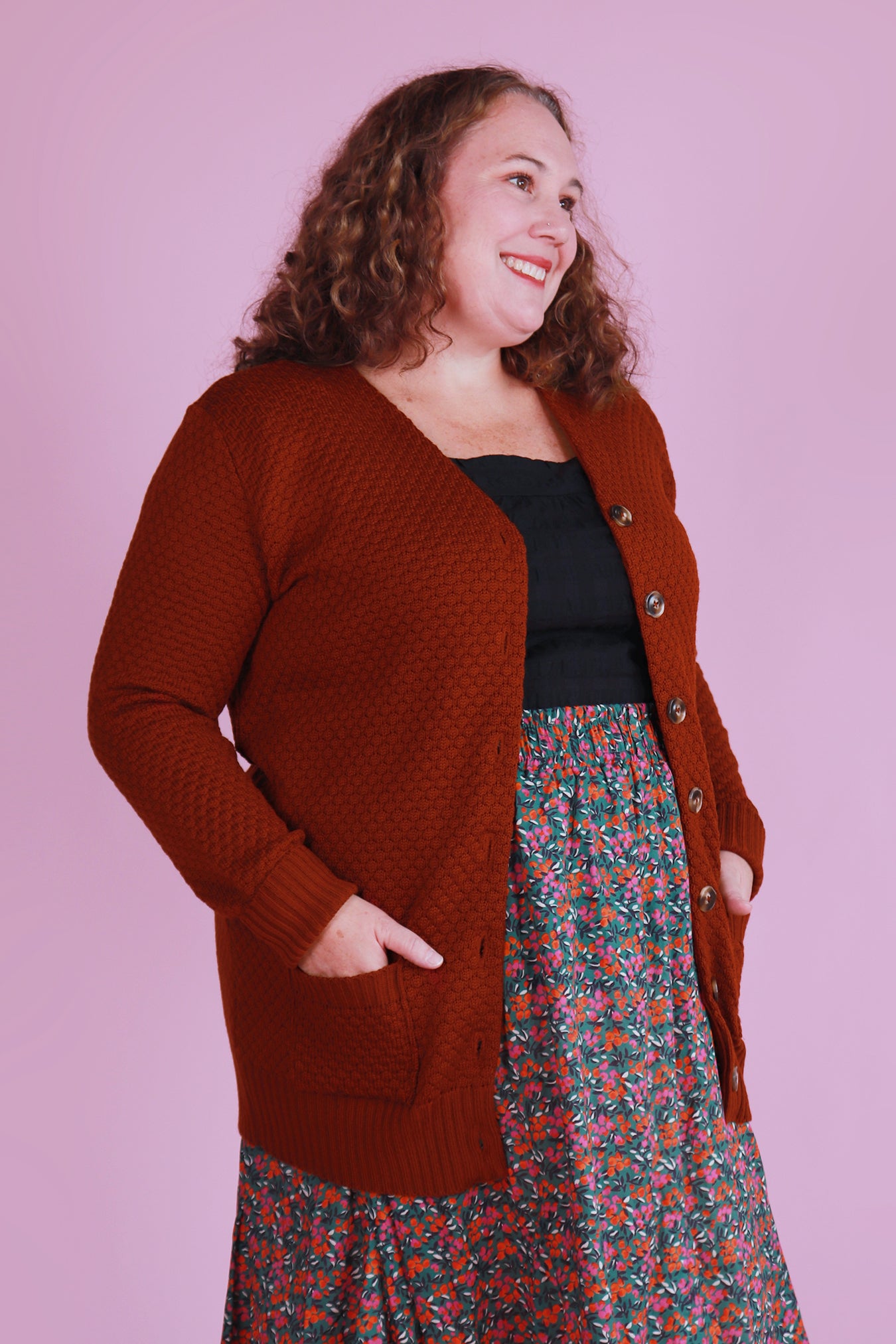 Cosy Clementine Cardie Rust
