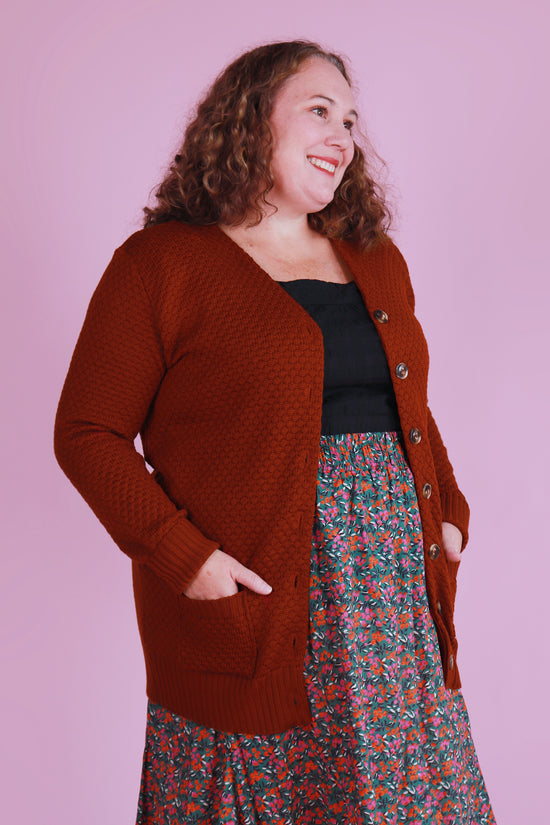 Cosy Clementine Cardie Rust