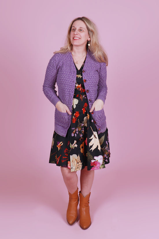 Cosy Clementine Cardie Marble Grape