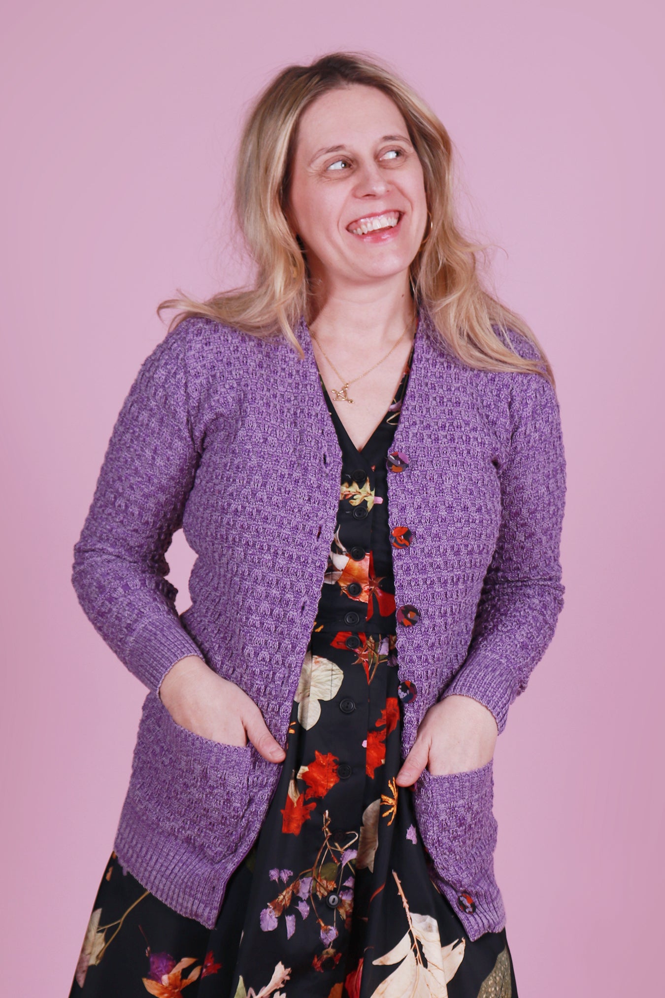 Cosy Clementine Cardie Marble Grape