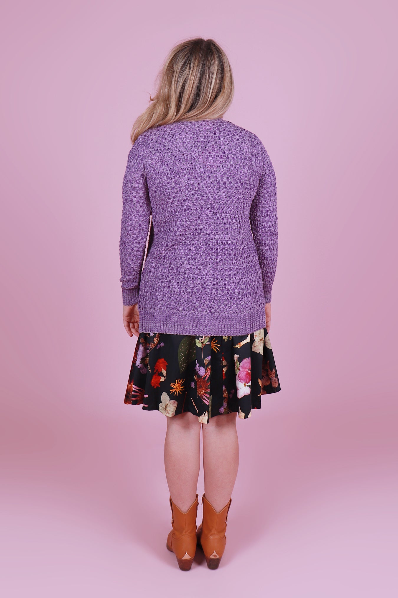 Cosy Clementine Cardie Marble Grape