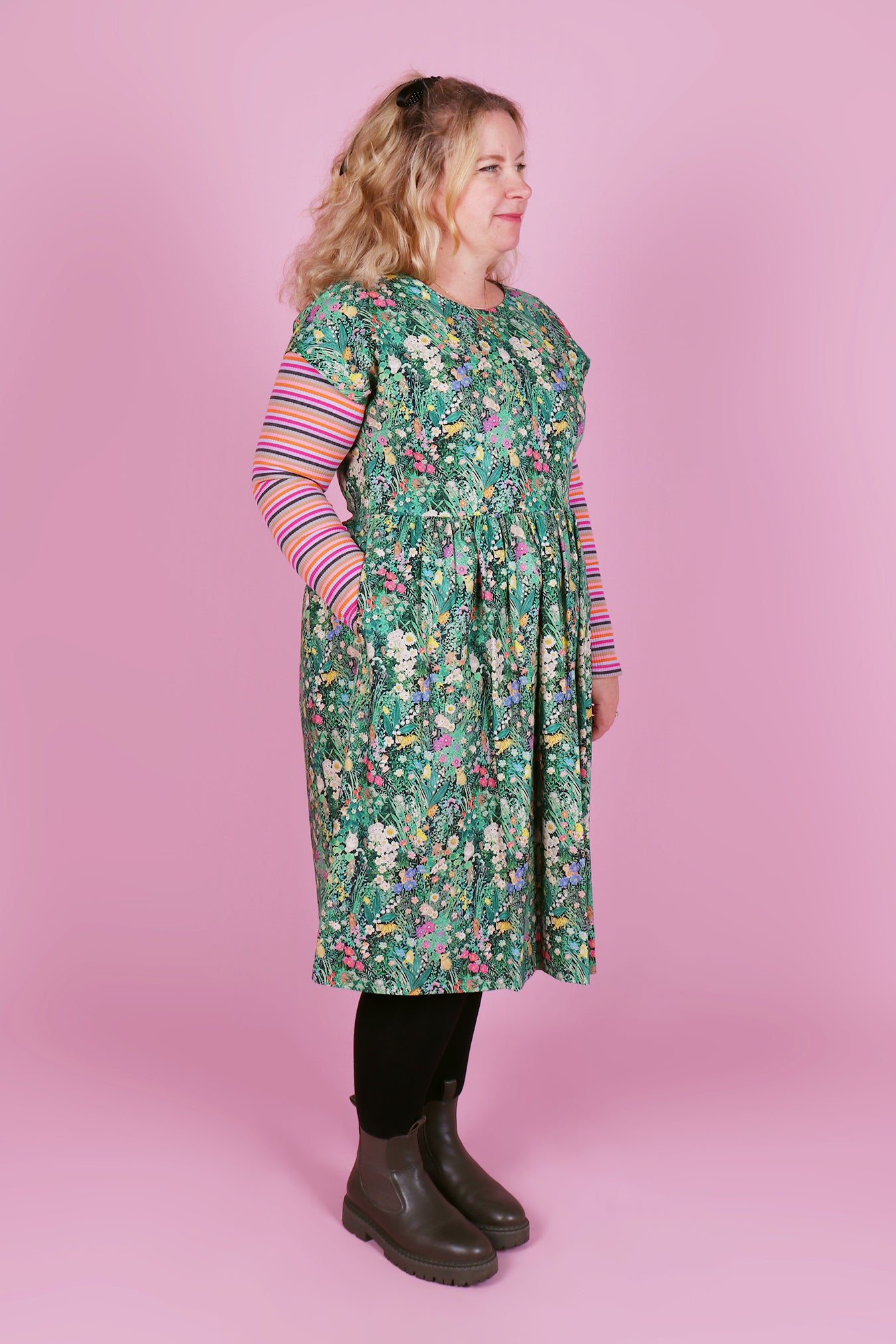 Edie Dress Midi Crouching Bunny Hidden Tiger