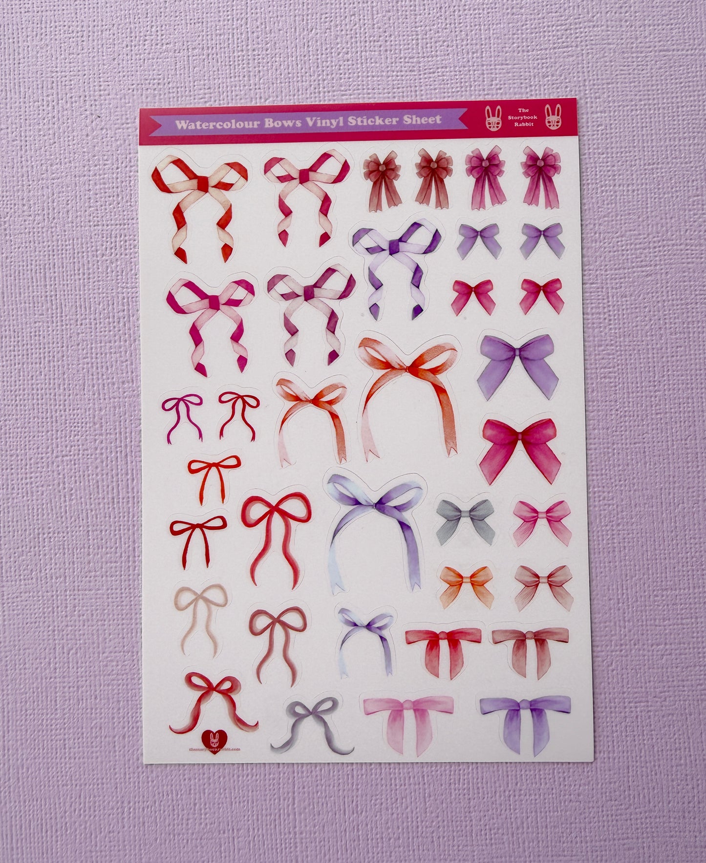 SBR Pink Watercolour Bows Stickers