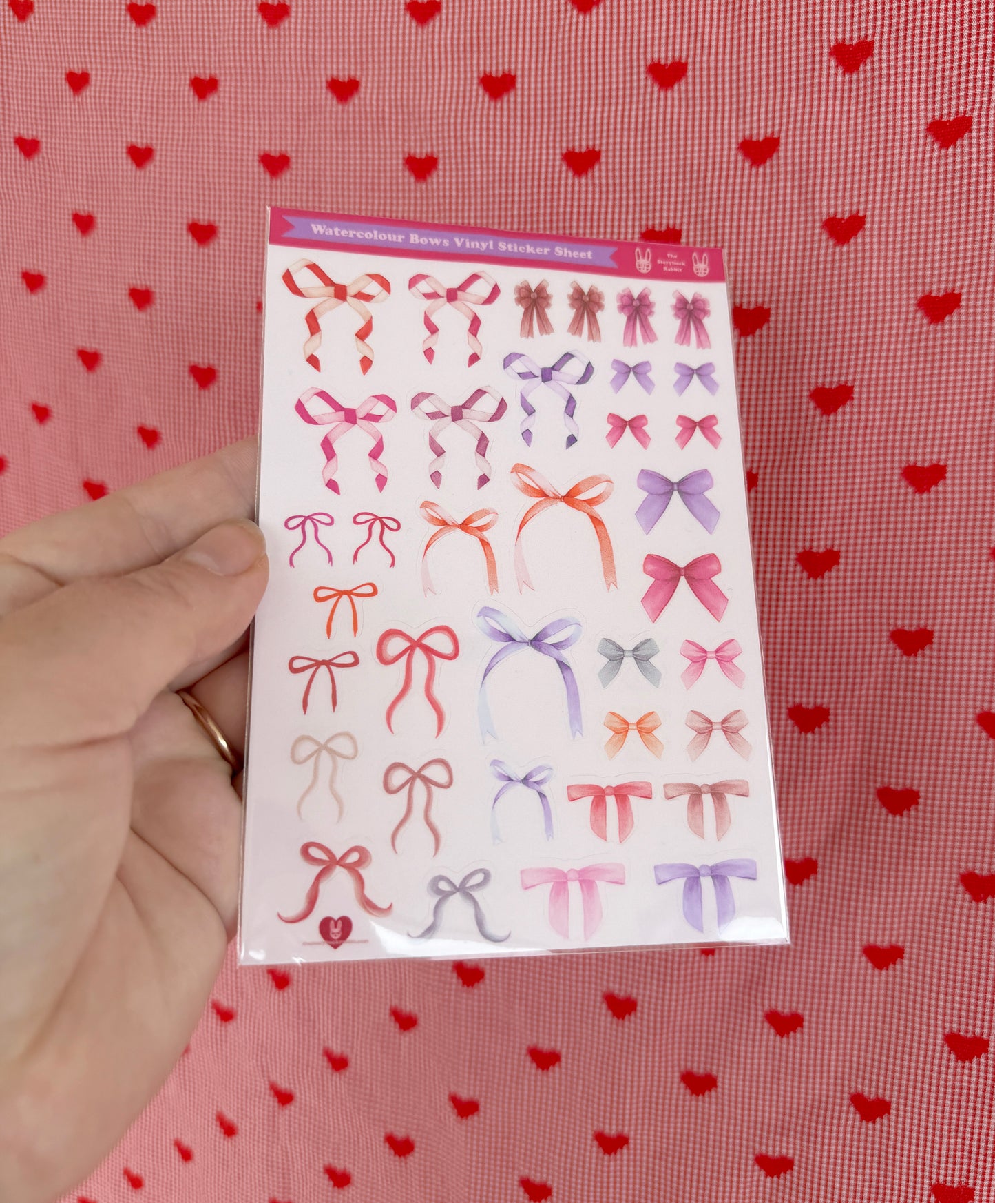 SBR Pink Watercolour Bows Stickers