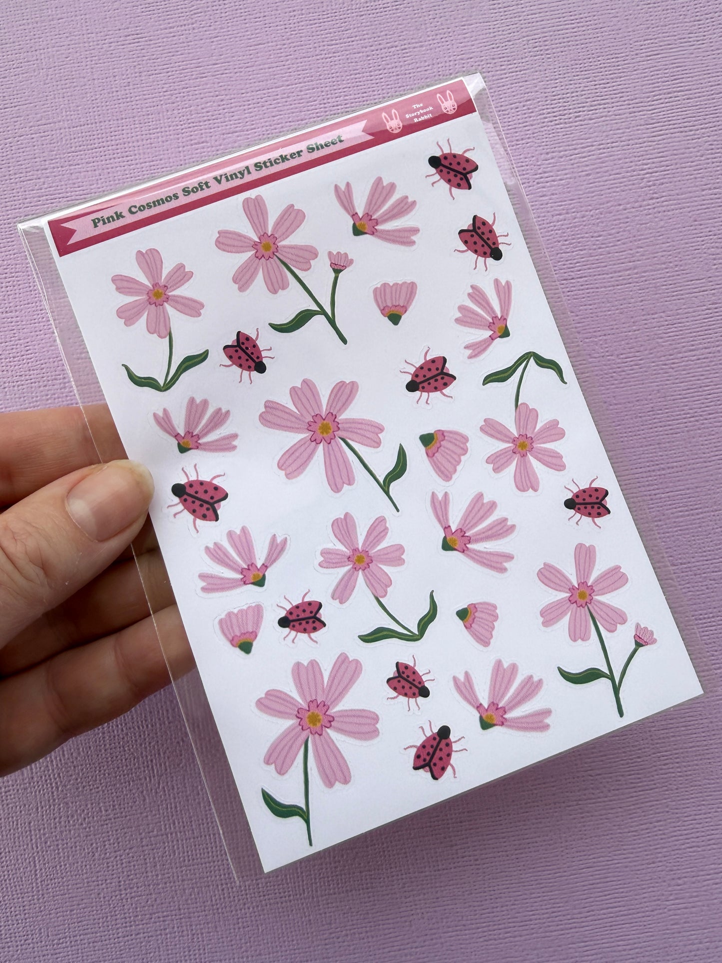 Pink Cosmos Small Sticker Sheet SBR