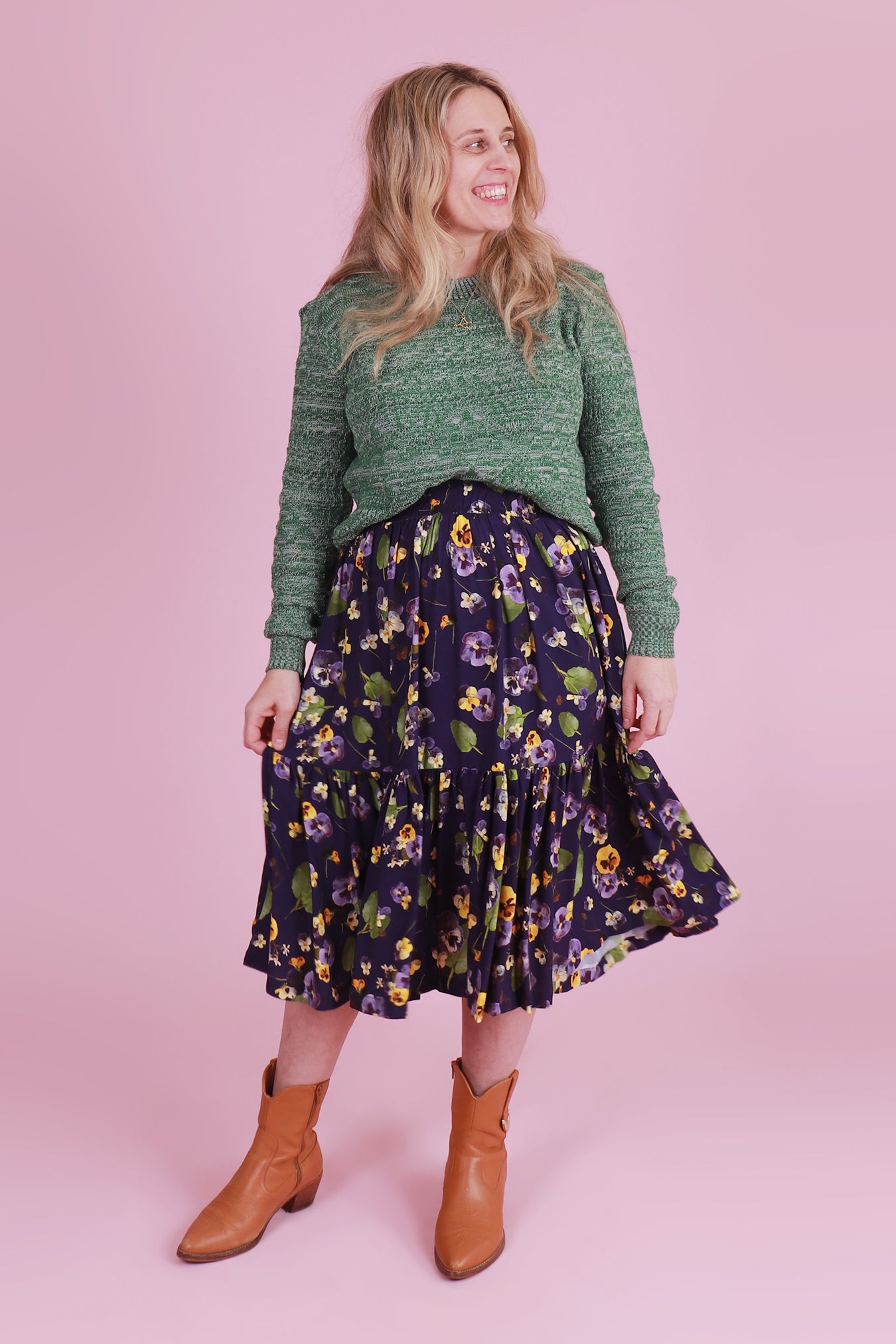 Rayna Skirt Luxe Sandy's Pansy