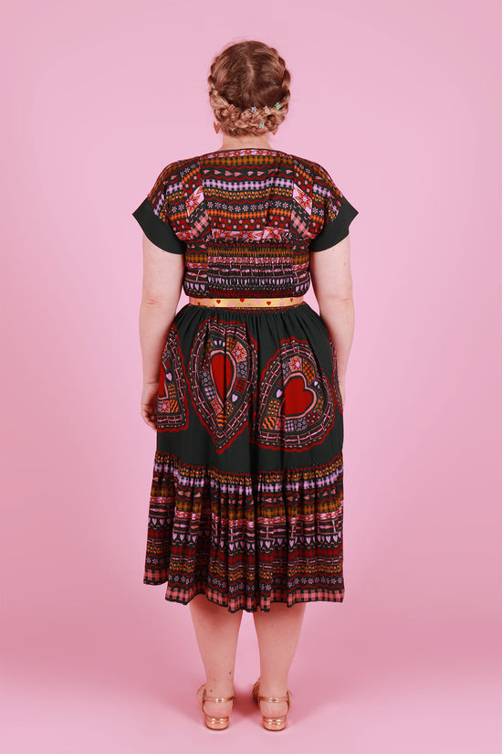 Load image into Gallery viewer, Rayna Dress Folk Heart
