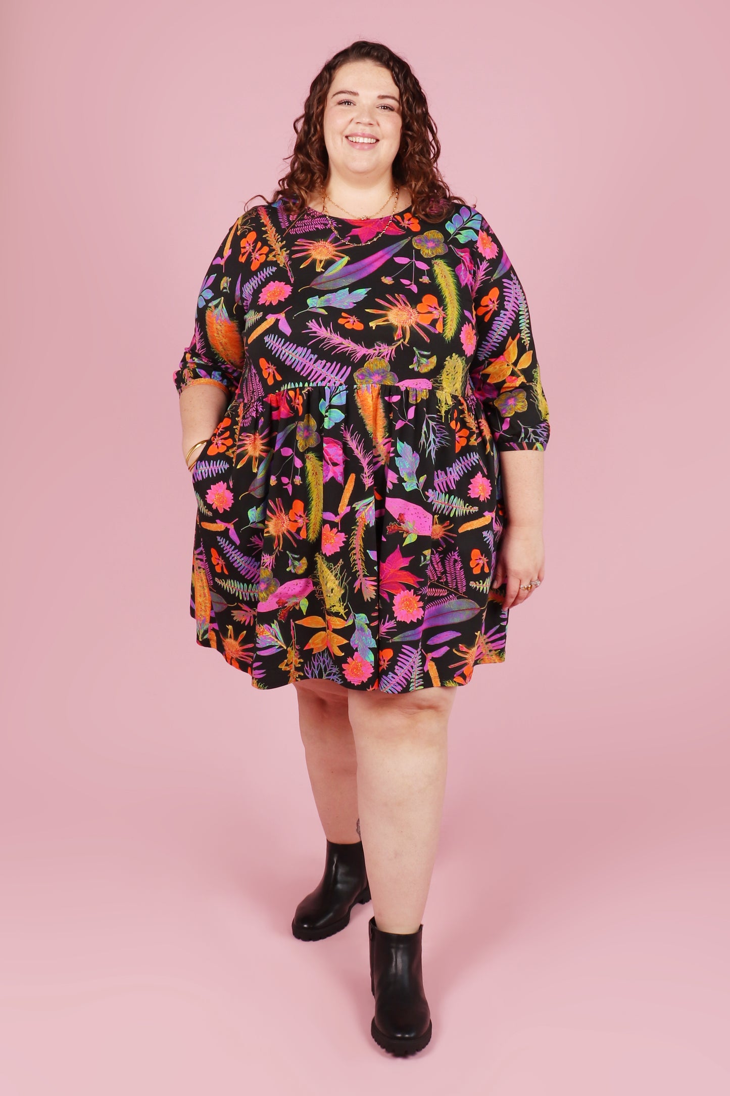 Winter Edie Jersey Dress Rainbow Botanist
