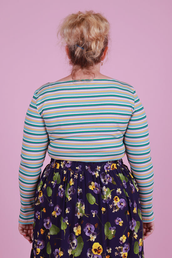 Blair Boatneck Top Seaglass Stripe