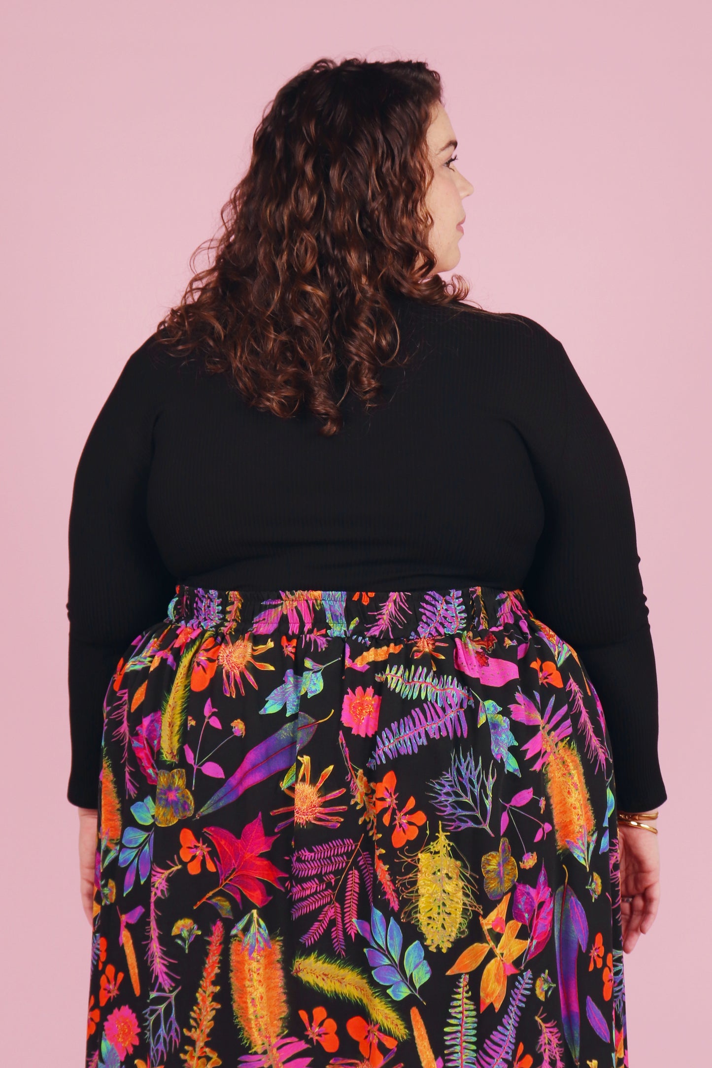 Blair Boat Neck Top Black Rib