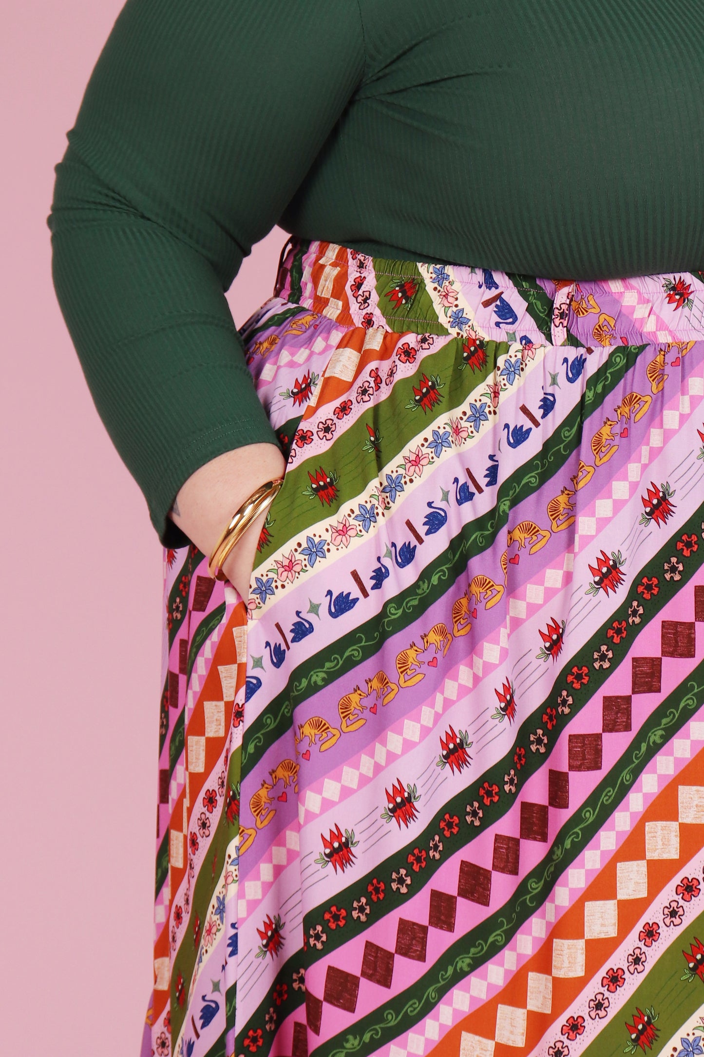 PRE ORDER Gillian Maxi Skirt Icon Diagonal Stripe