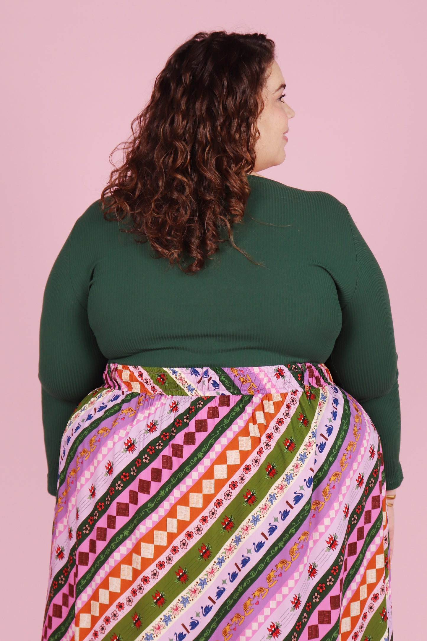 Blair Boat Neck Top Forest Rib