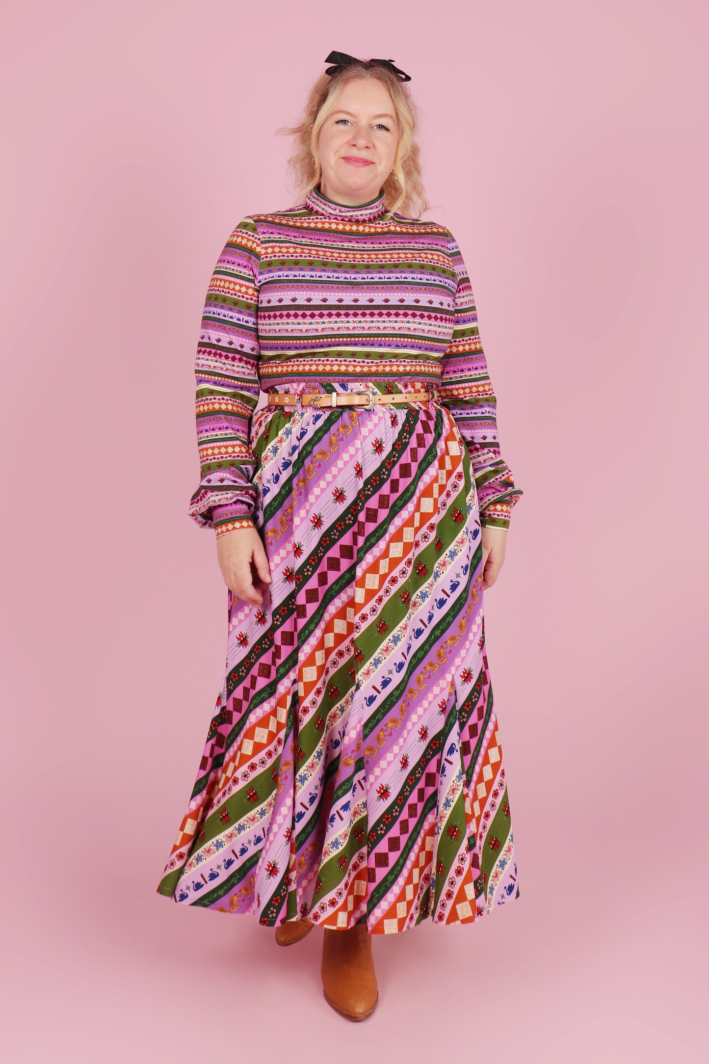 PRE ORDER Gillian Maxi Skirt Icon Diagonal Stripe