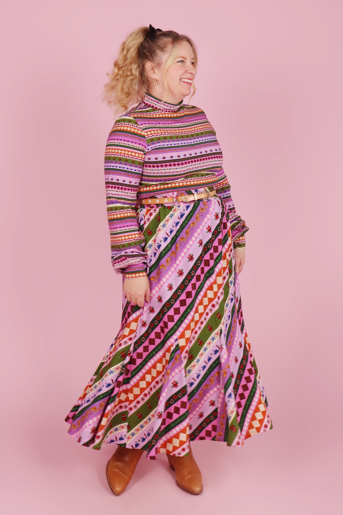 PRE ORDER Gillian Maxi Skirt Icon Diagonal Stripe