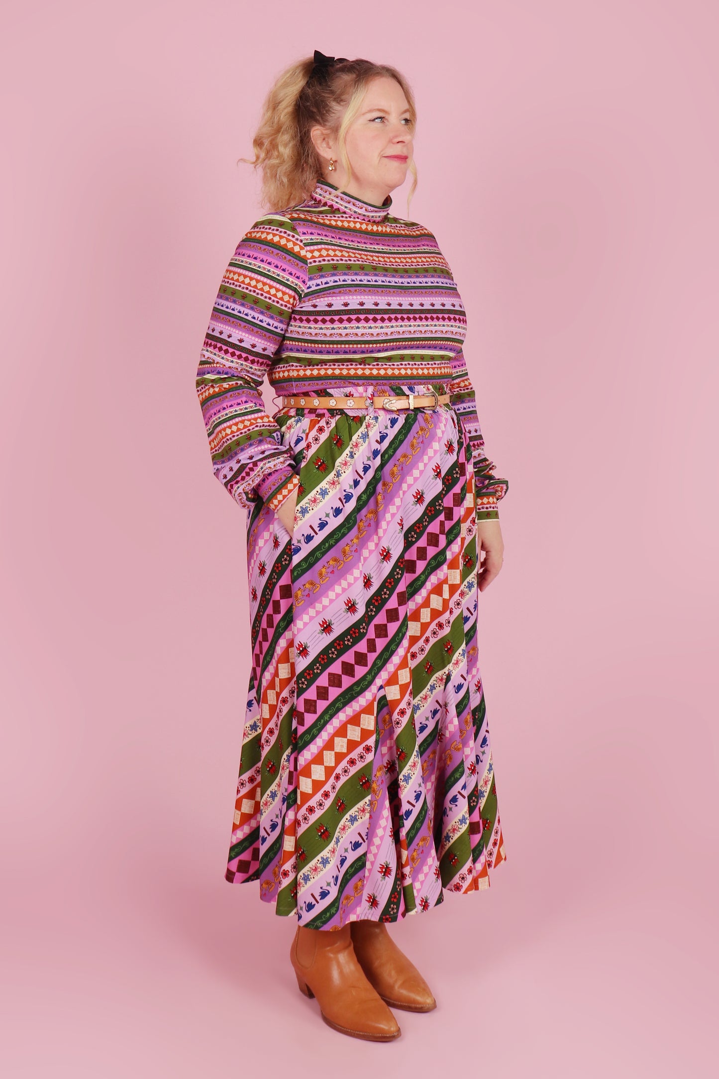 PRE ORDER Gillian Maxi Skirt Icon Diagonal Stripe