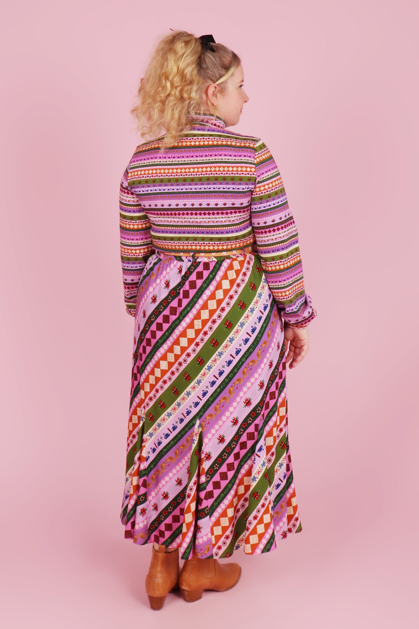 PRE ORDER Gillian Maxi Skirt Icon Diagonal Stripe