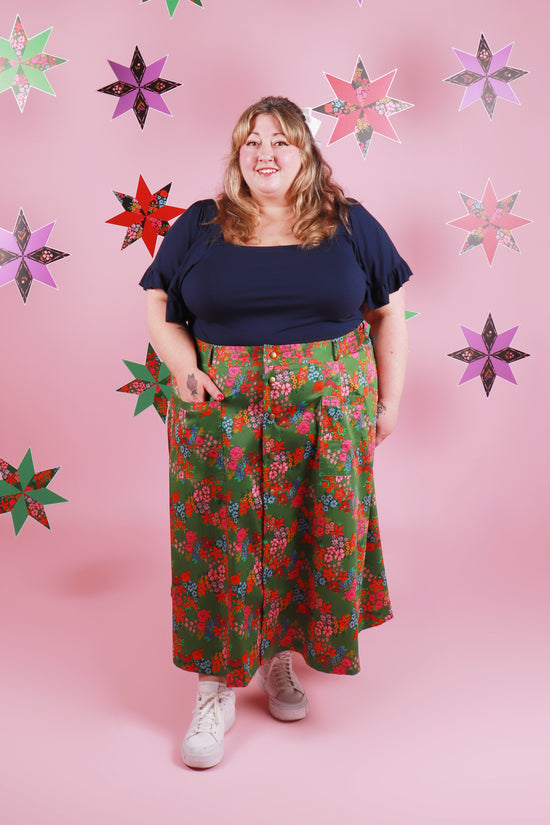 Peggy Skirt Midi Evelyn Floral