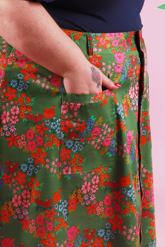 Peggy Skirt Midi Evelyn Floral