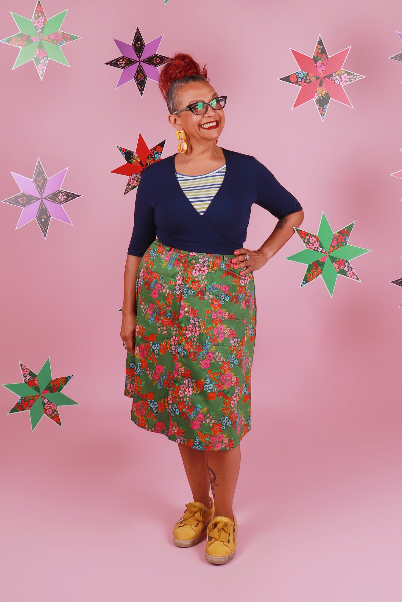 Peggy Skirt Midi Evelyn Floral