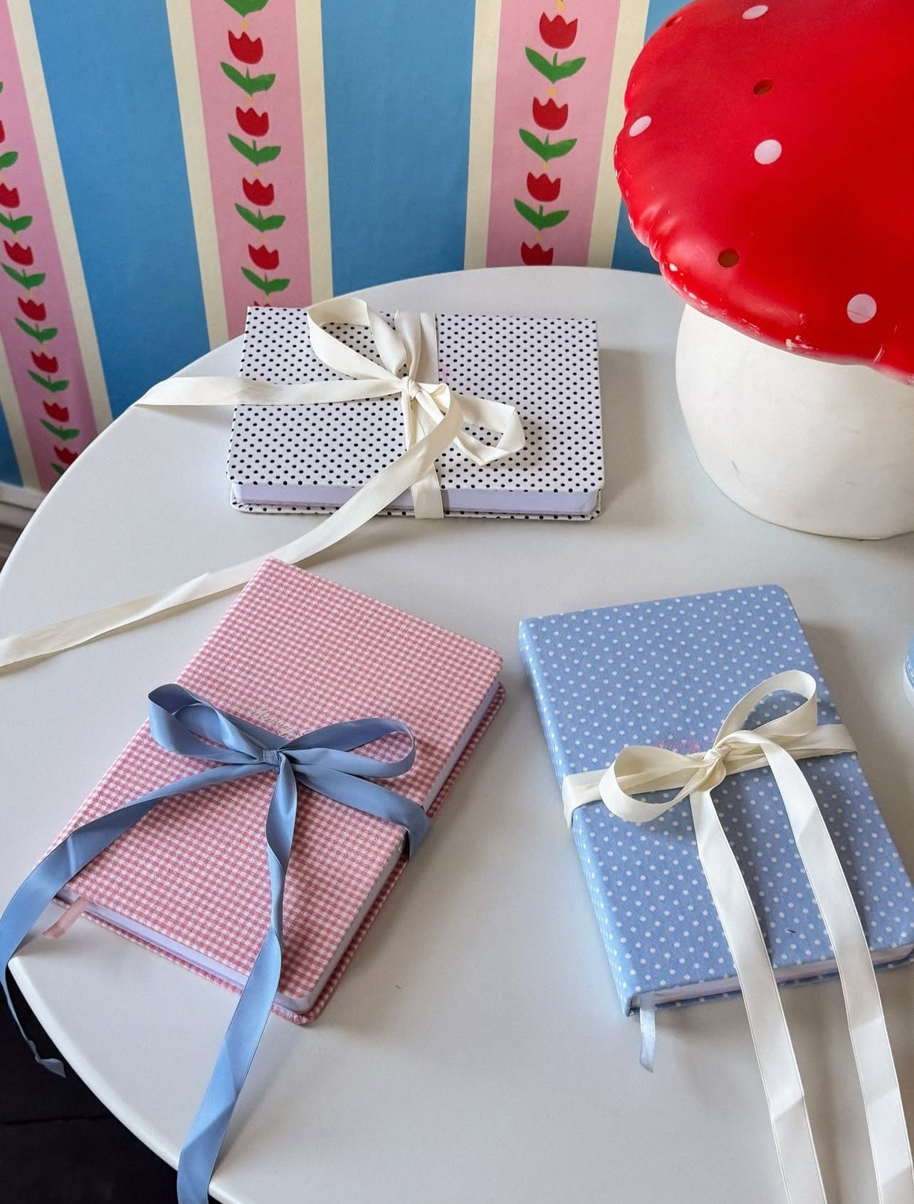 Martina's Signature Ribbon Junk Journal- Fairy Floss Pink Gingham