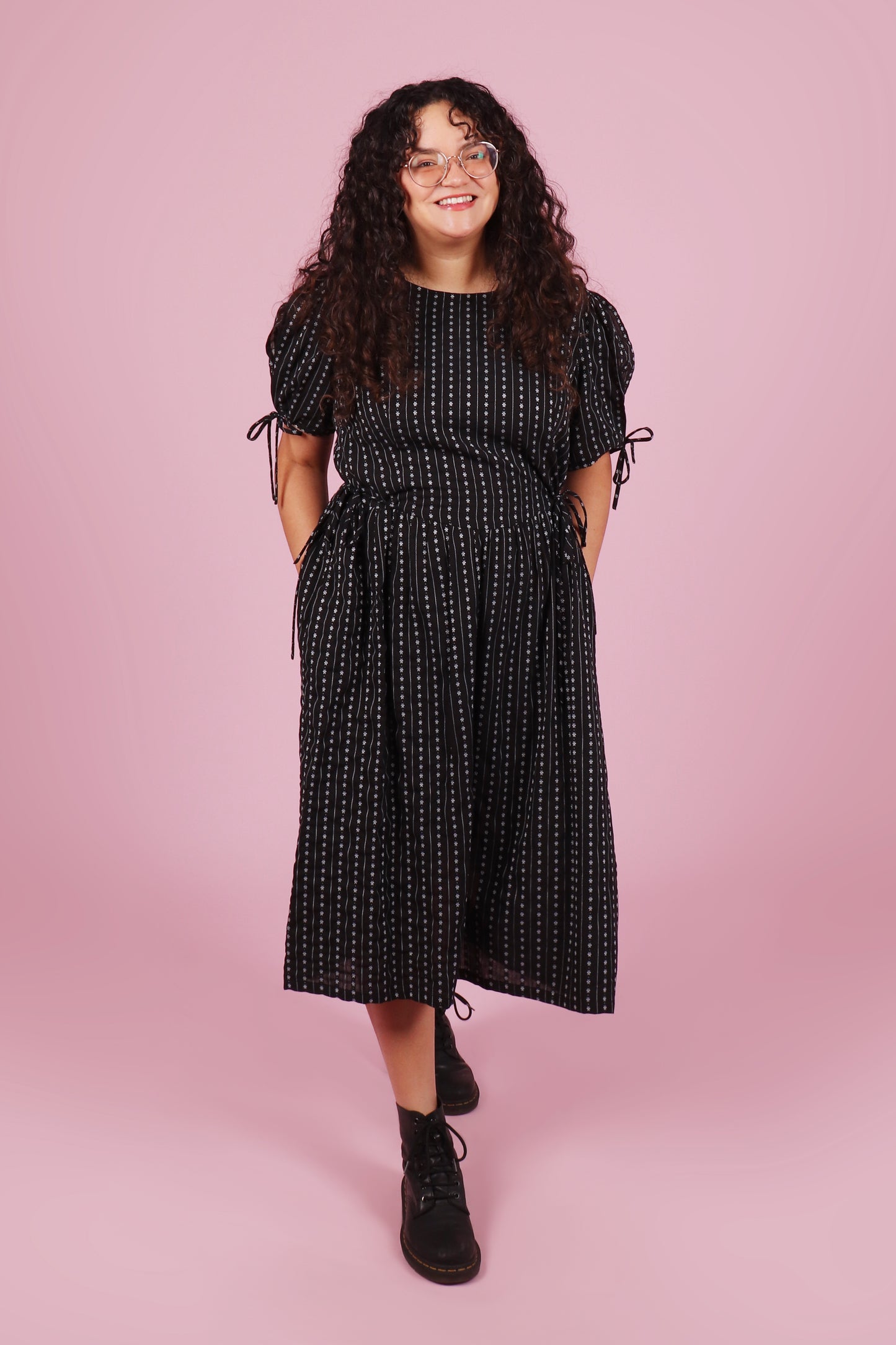 Harriet Dress Long Daisy Chain Black