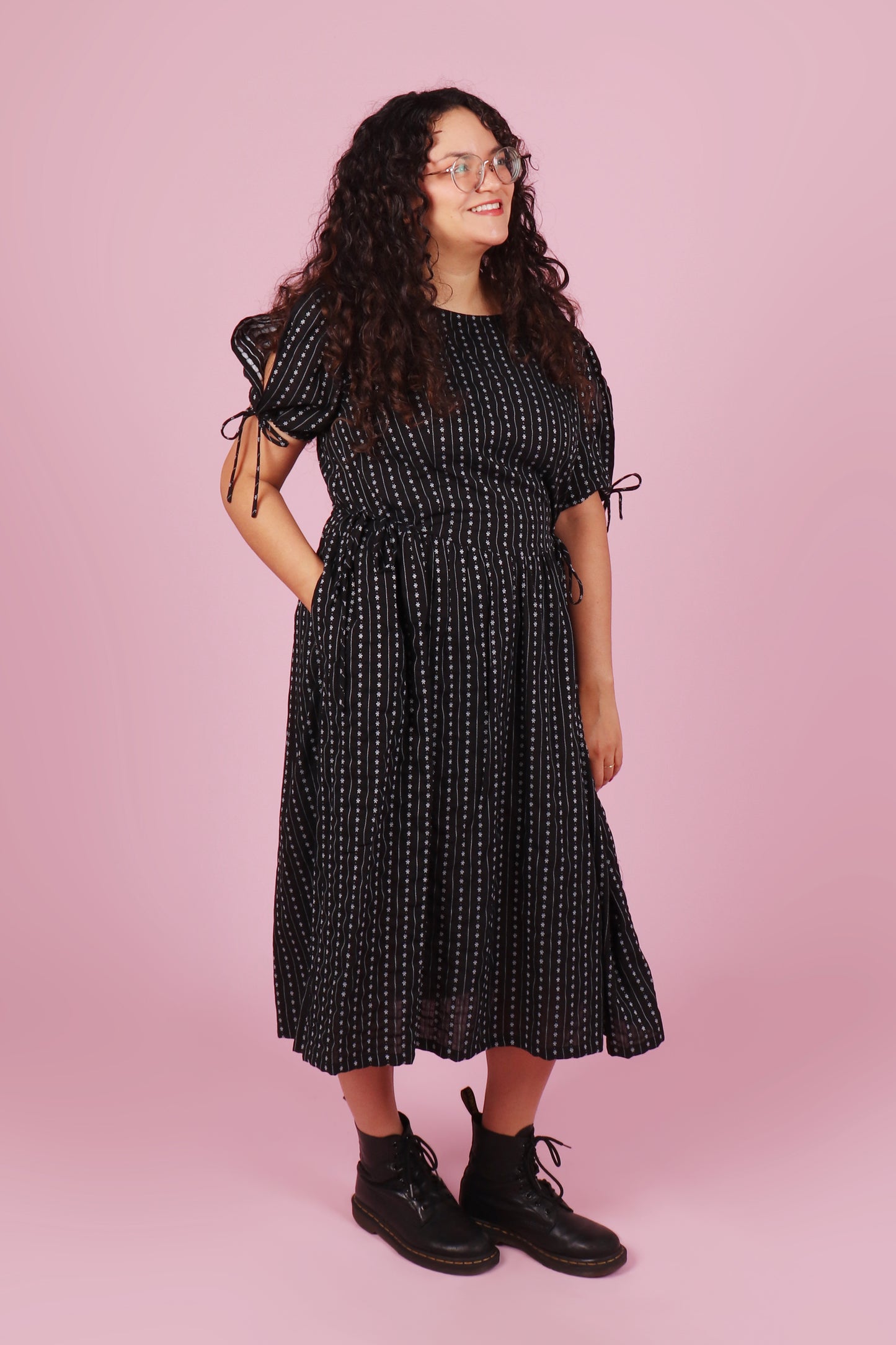 Harriet Dress Long Daisy Chain Black