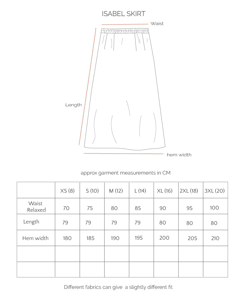 Isabel Skirt - Woodcut Flowers in Navy & Lark