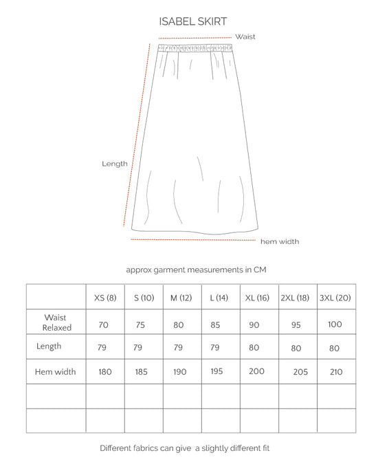 Isabel Skirt - Woodcut Flowers in Navy & Lark