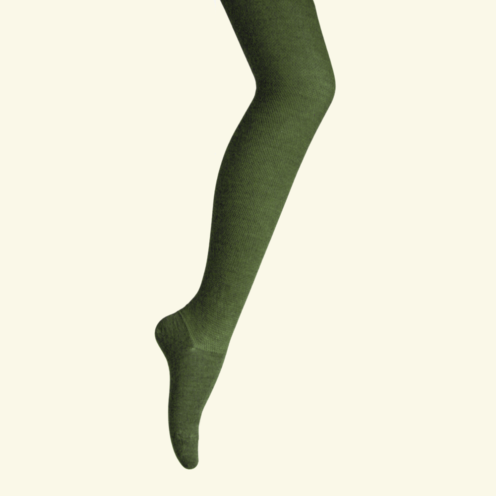 Merino Wool Textured Knit Tights Moss
