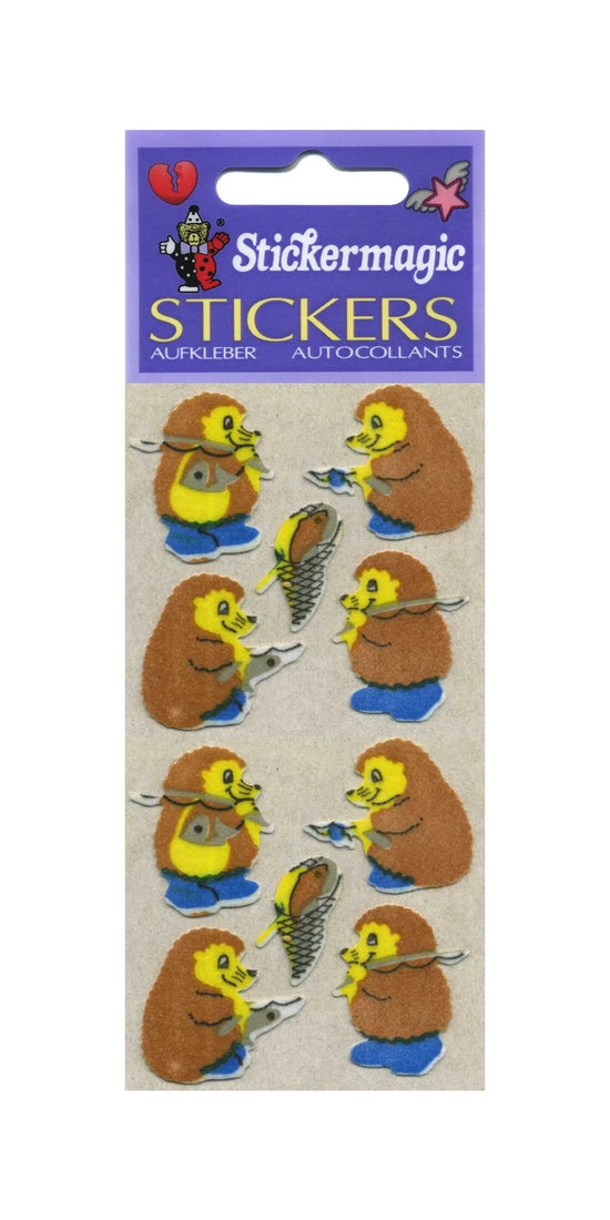 Sticker Magic Furrie Stickers Fishing Hedgehogs