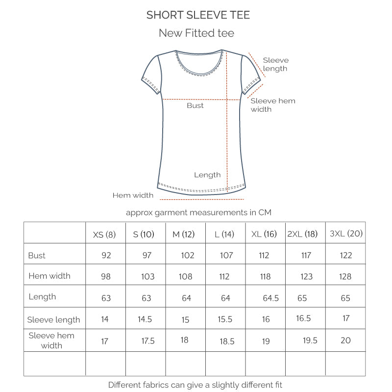 Short Sleeve Tee - Woodcut Flowers in Arctic Blue & Lark